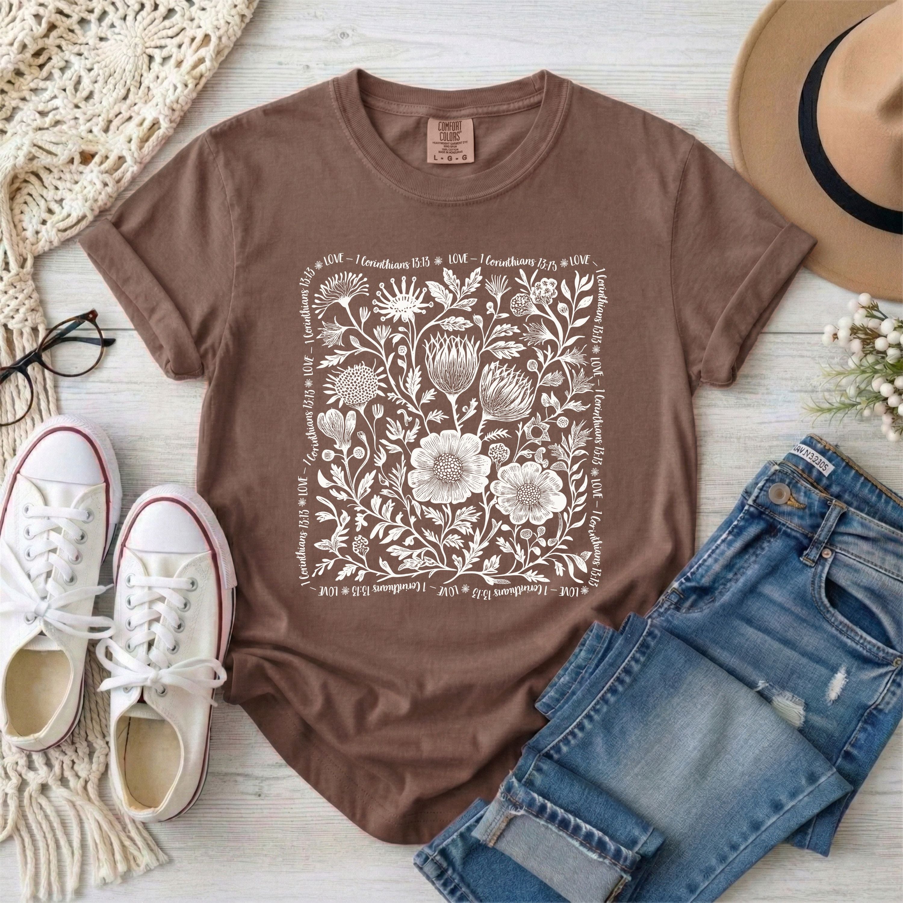 Love - 1 Corinthians 13:13 Wildflowers T-Shirt