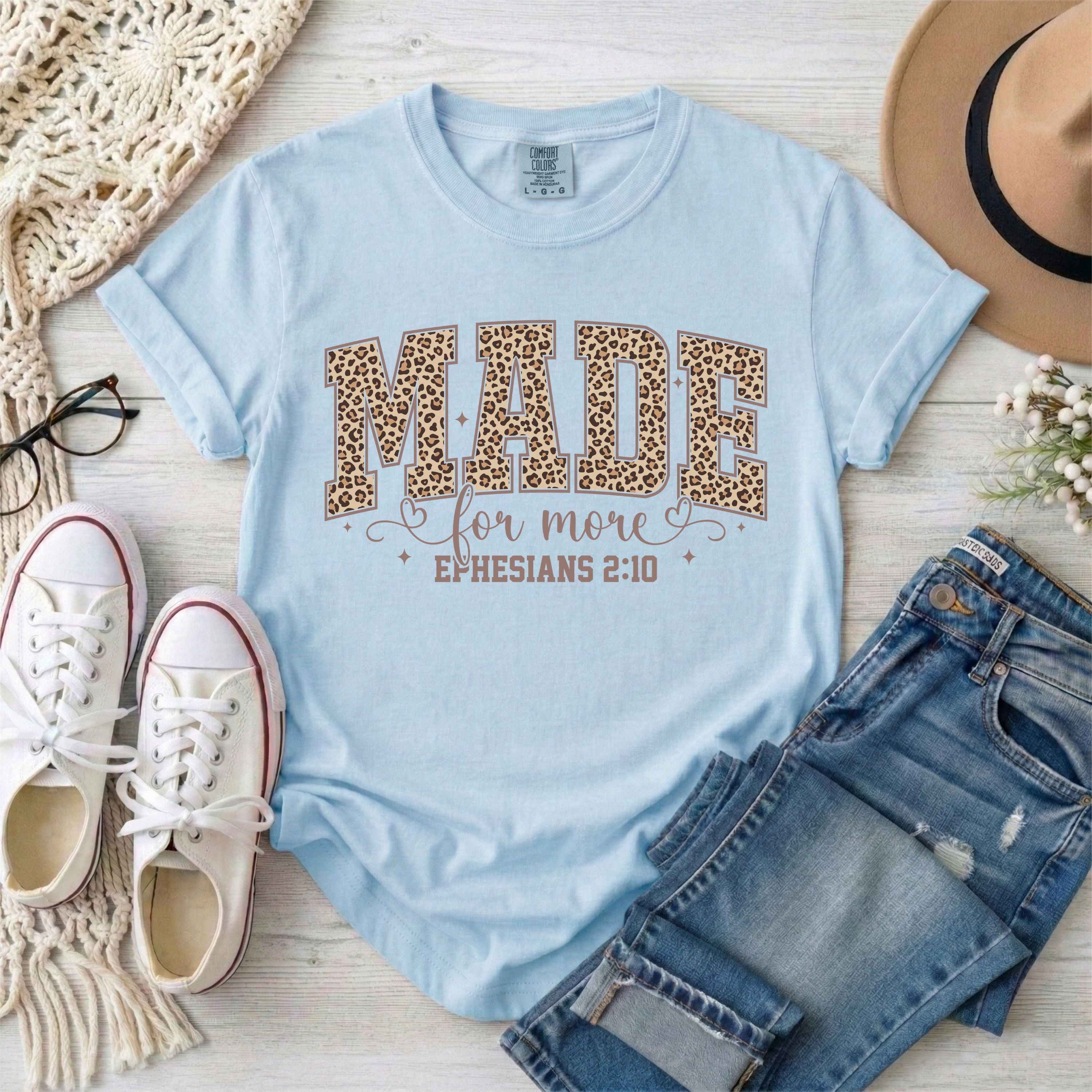 Made for More  Leopard Print, Ephesians 2:10 T-Shirt