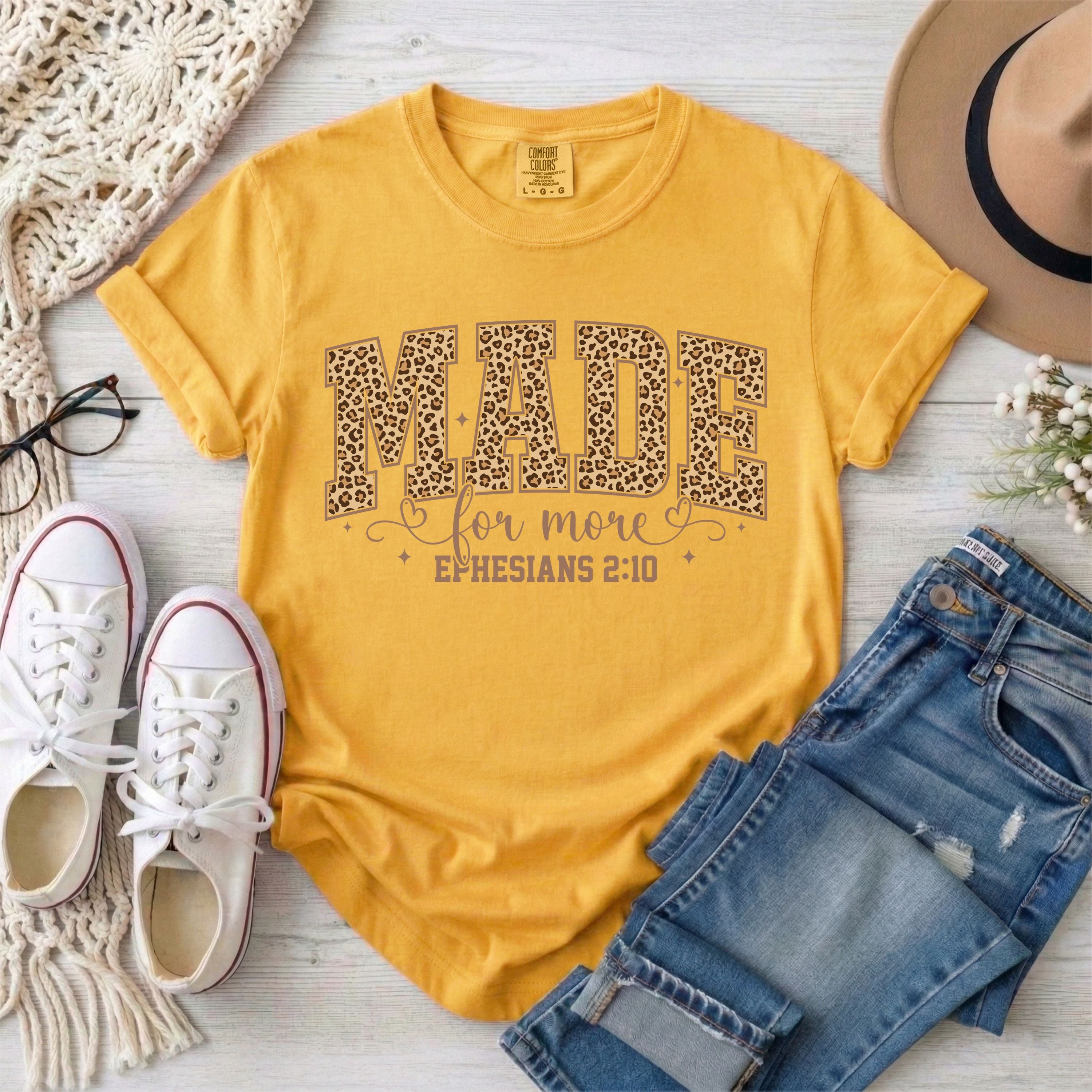 Made for More  Leopard Print, Ephesians 2:10 T-Shirt