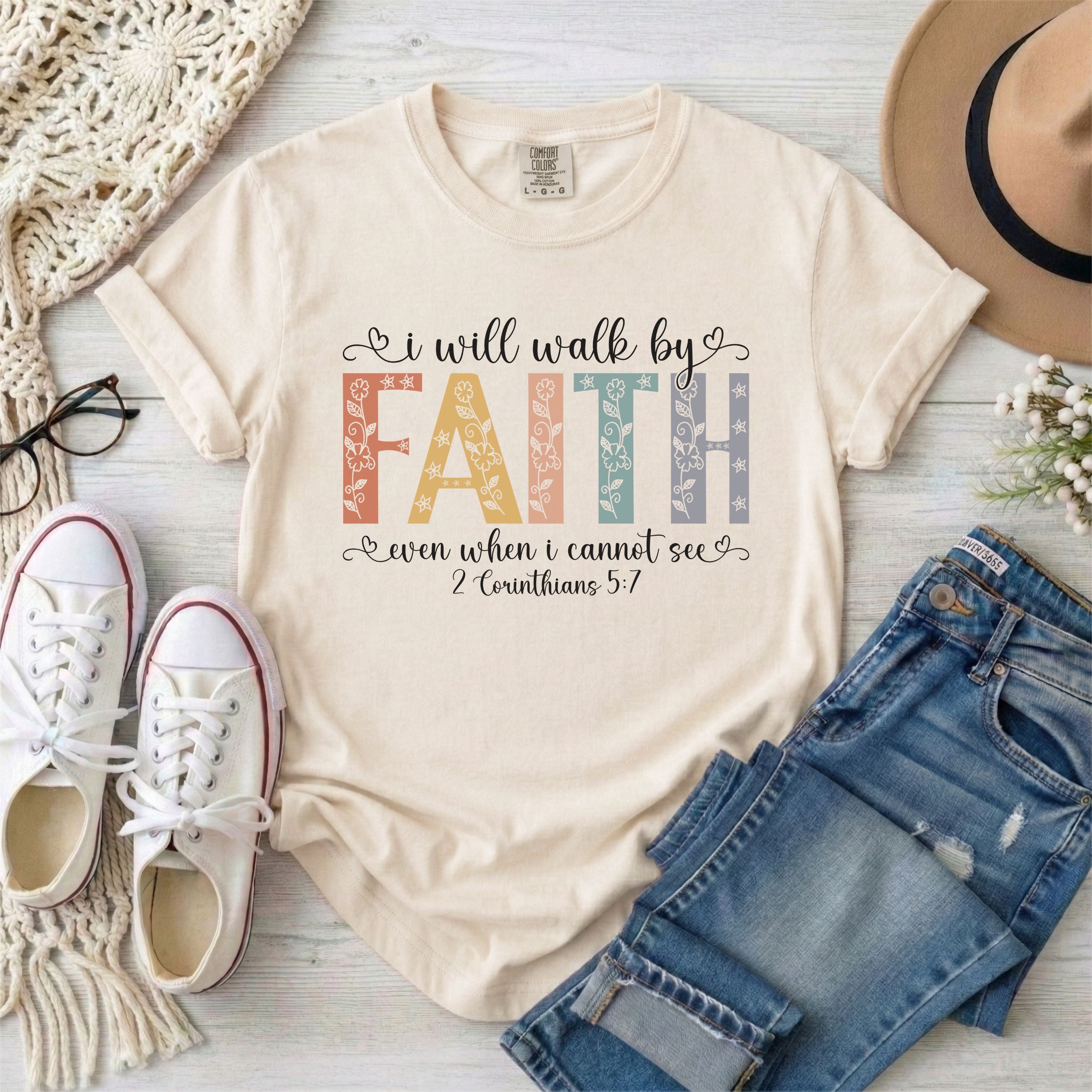 I Will Walk by Faith Christian T-Shirt