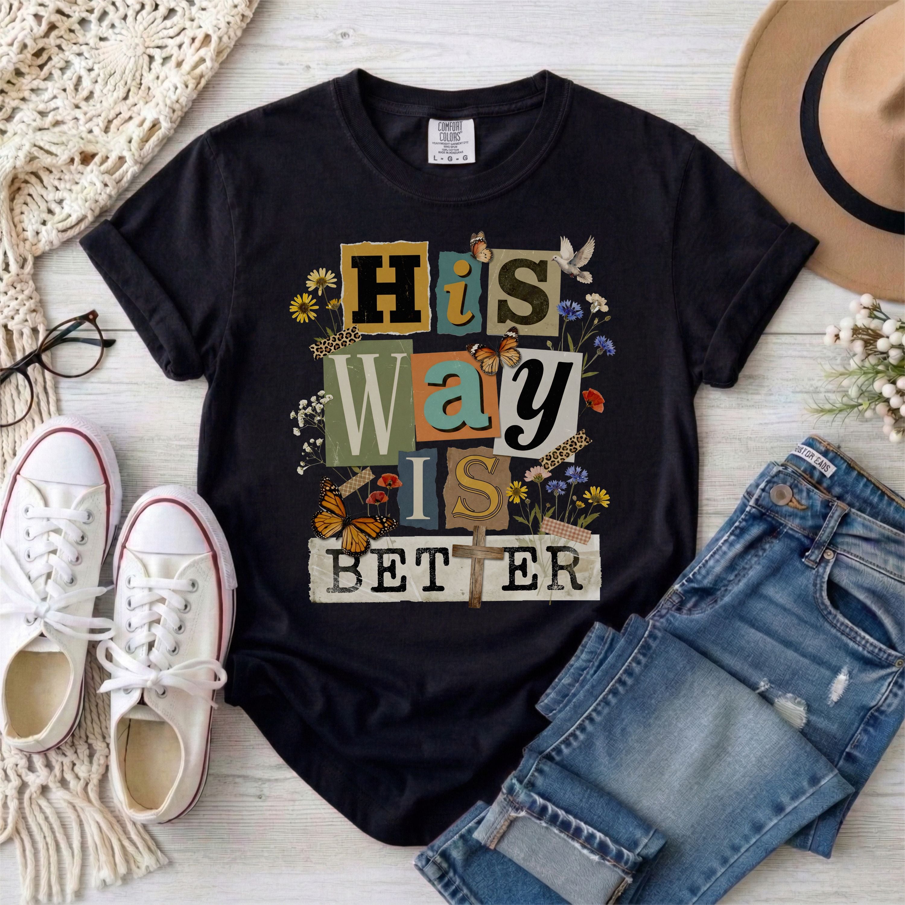 His Way Is Better Vintage Collage T-Shirt