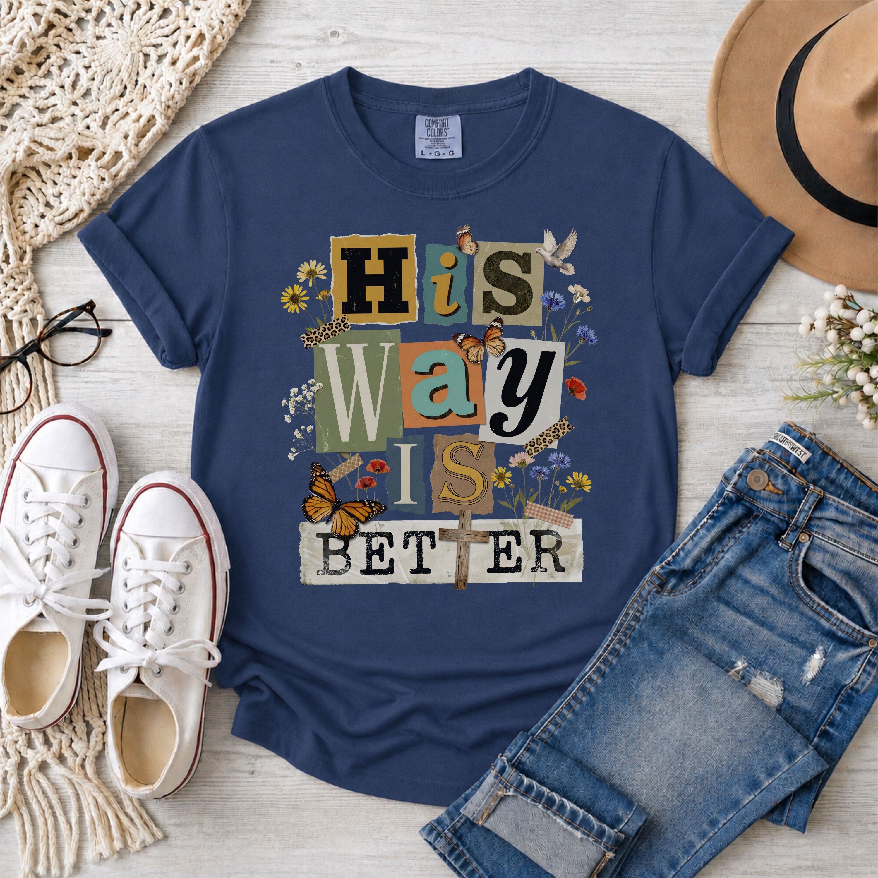 His Way Is Better Vintage Collage T-Shirt