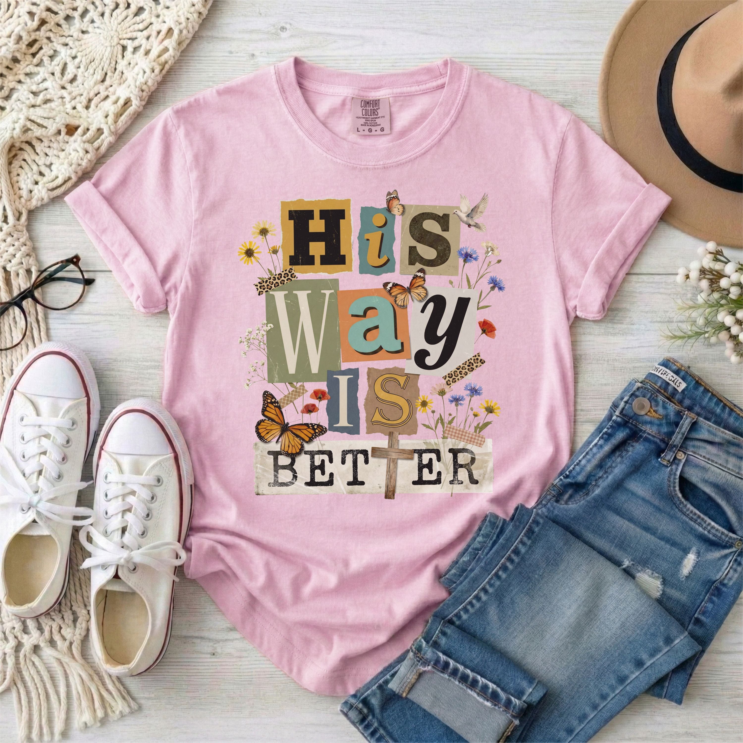 His Way Is Better Vintage Collage T-Shirt