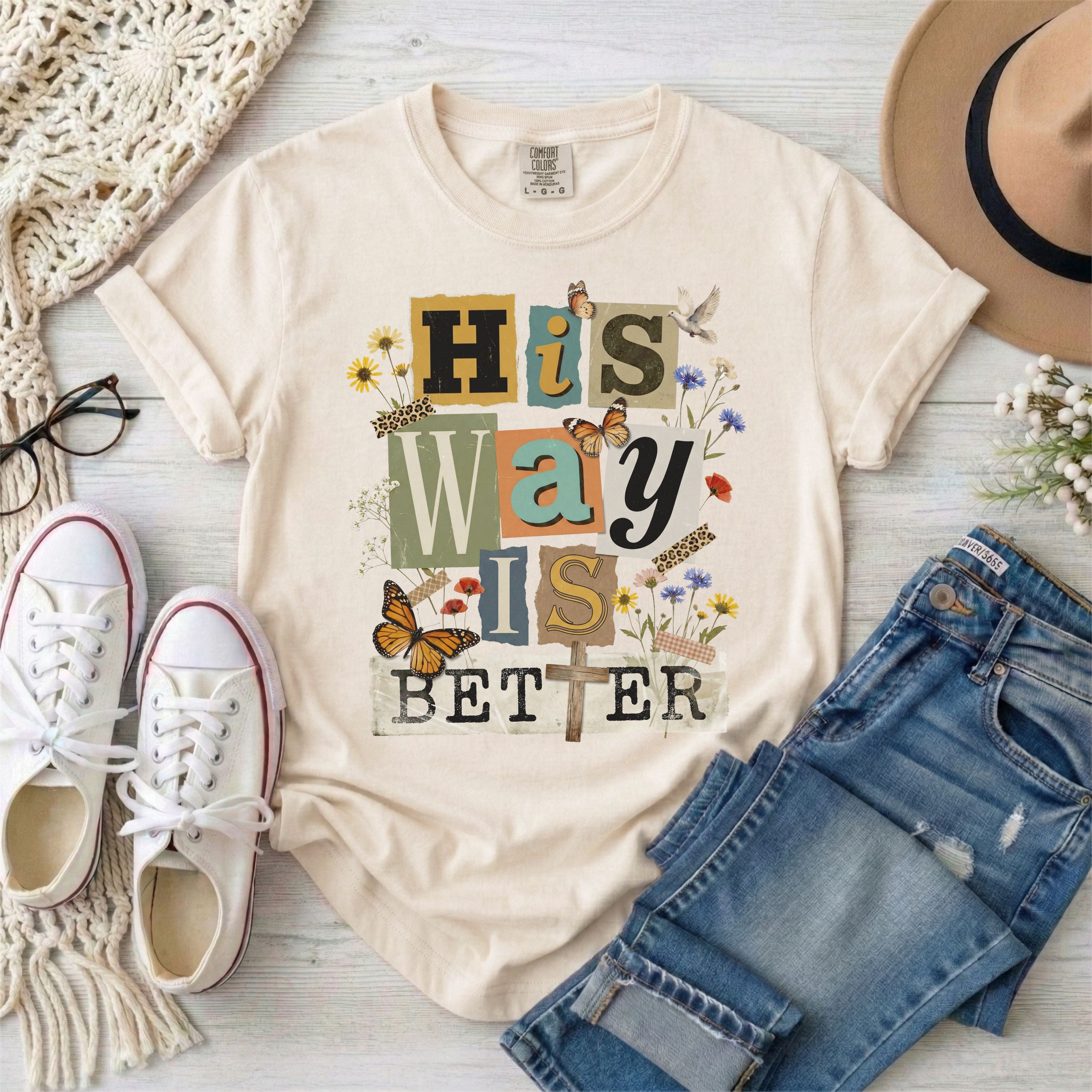 His Way Is Better Vintage Collage T-Shirt