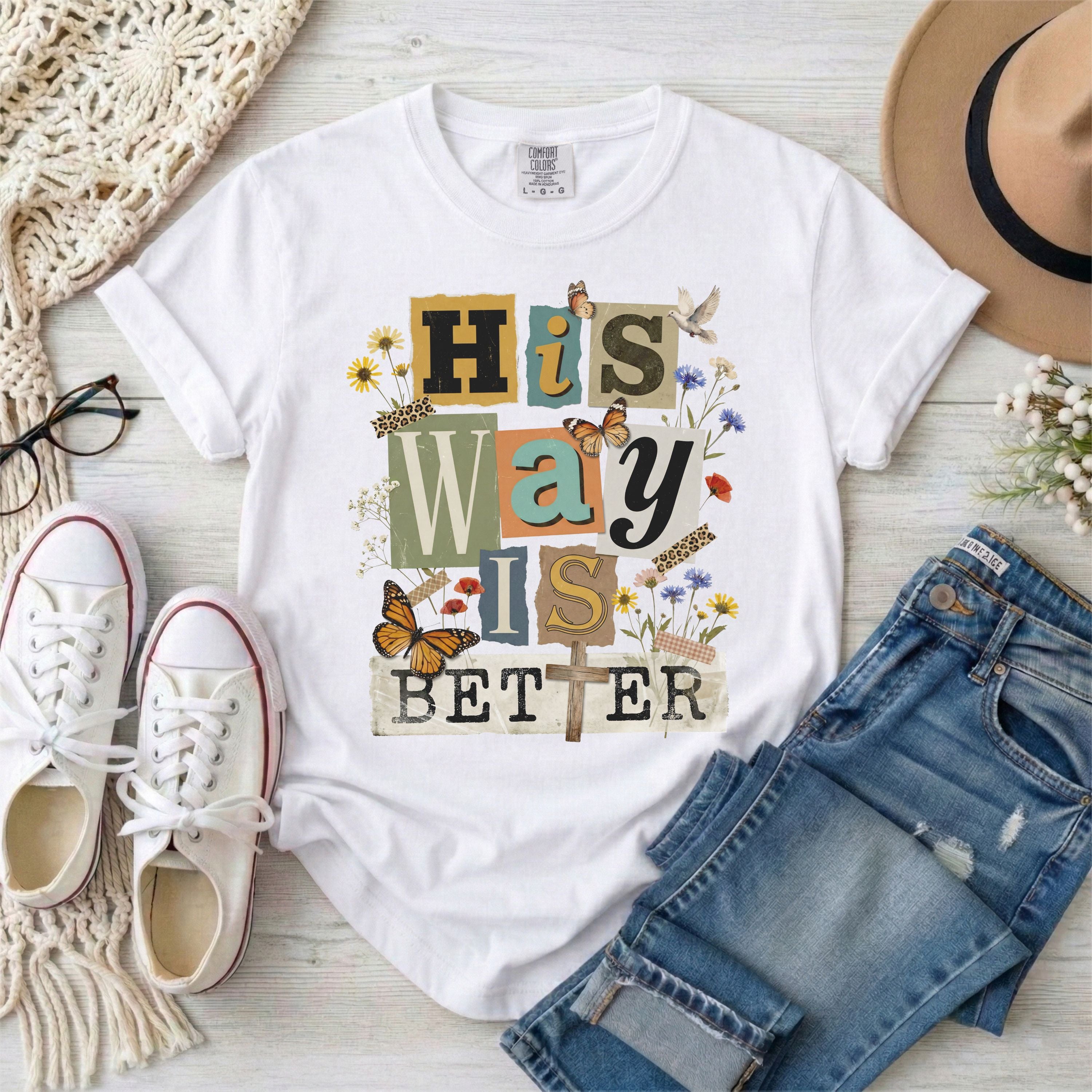 His Way Is Better Vintage Collage T-Shirt