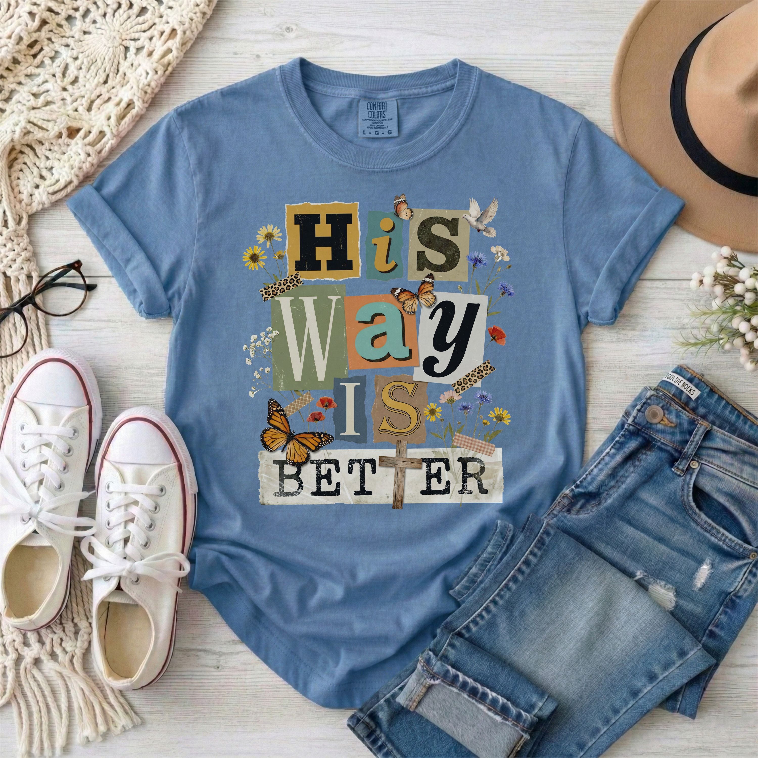 His Way Is Better Vintage Collage T-Shirt