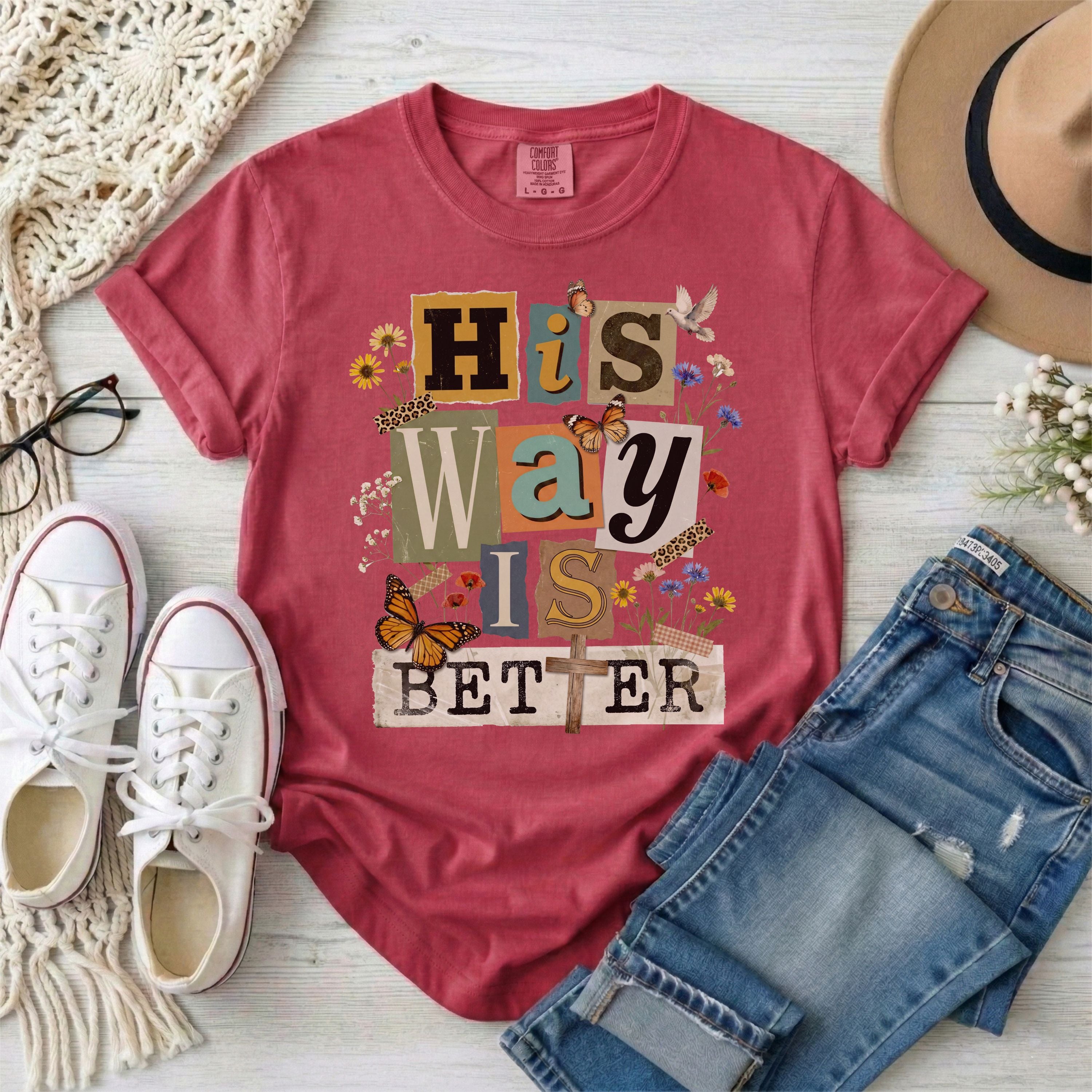 His Way Is Better Vintage Collage T-Shirt
