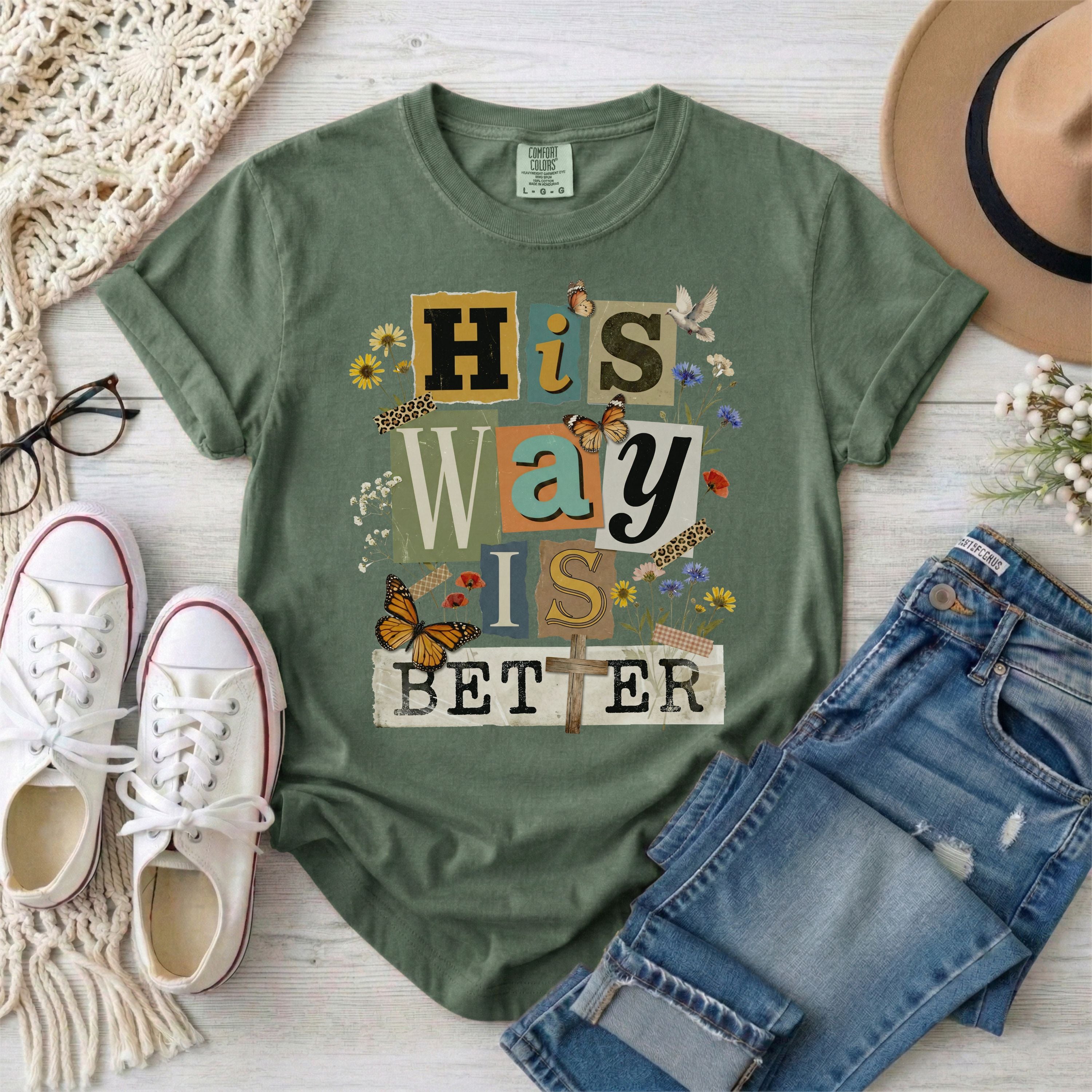 His Way Is Better Vintage Collage T-Shirt
