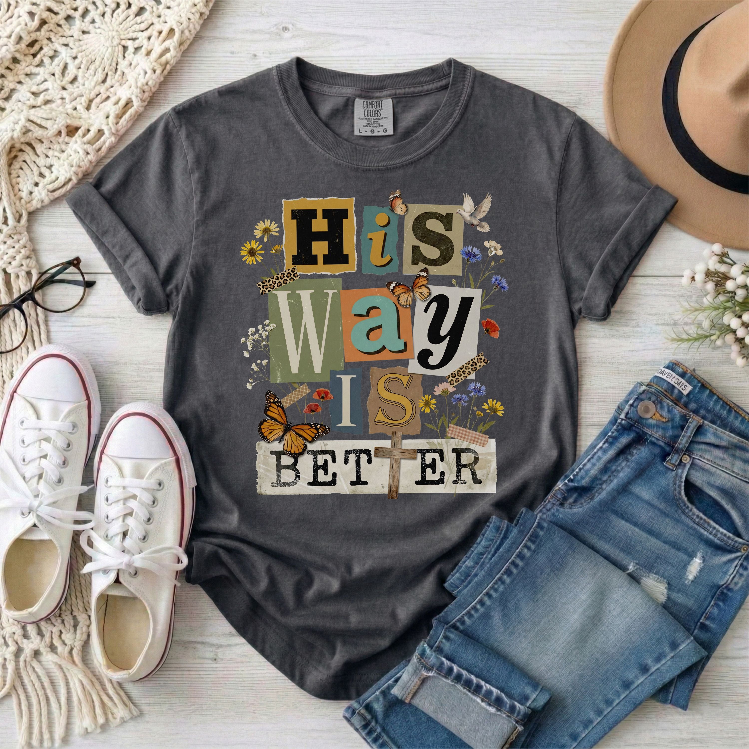 His Way Is Better Vintage Collage T-Shirt