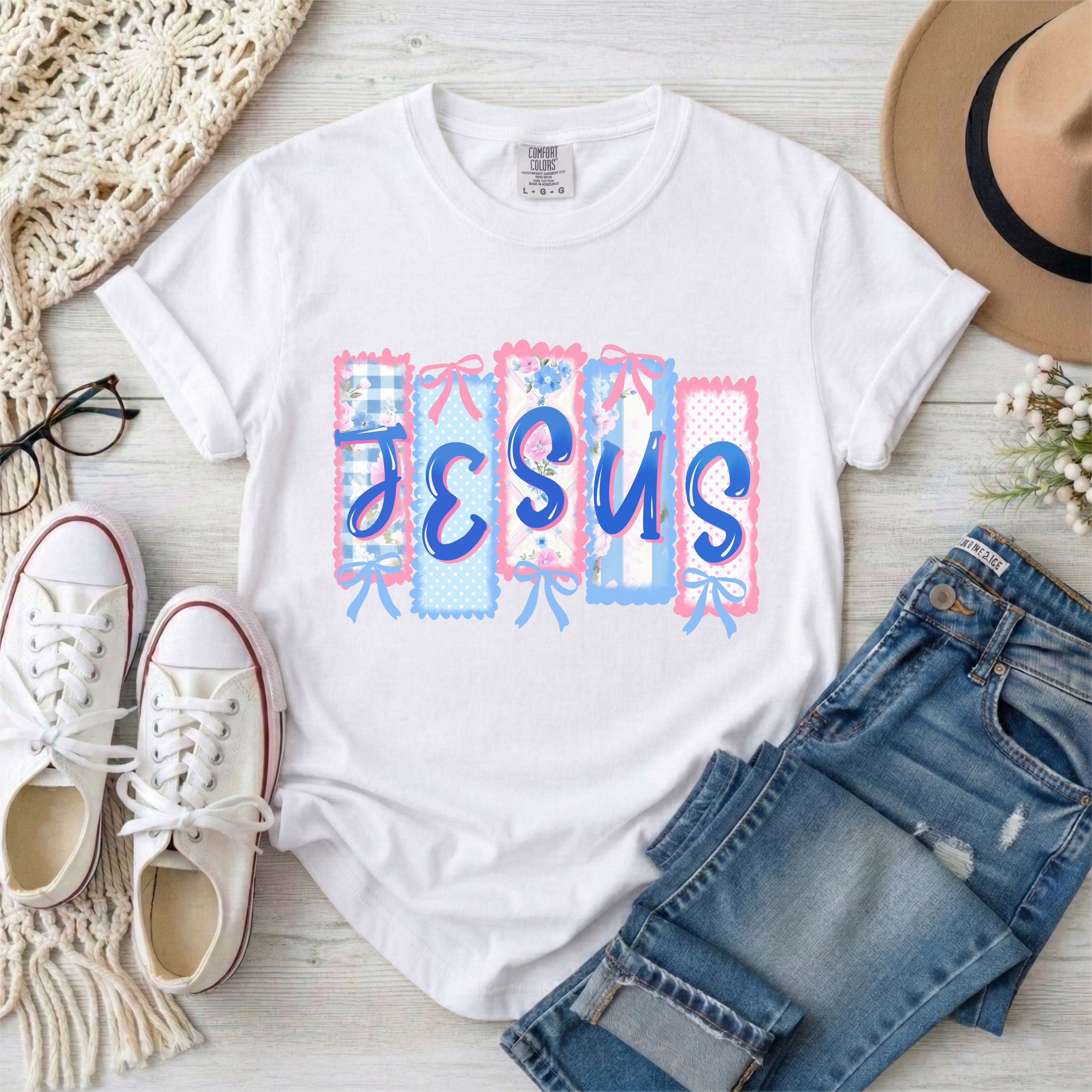 Coquette Jesus Faux Patchwork T-Shirt