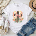 Floral Cross with Bow T-Shirt