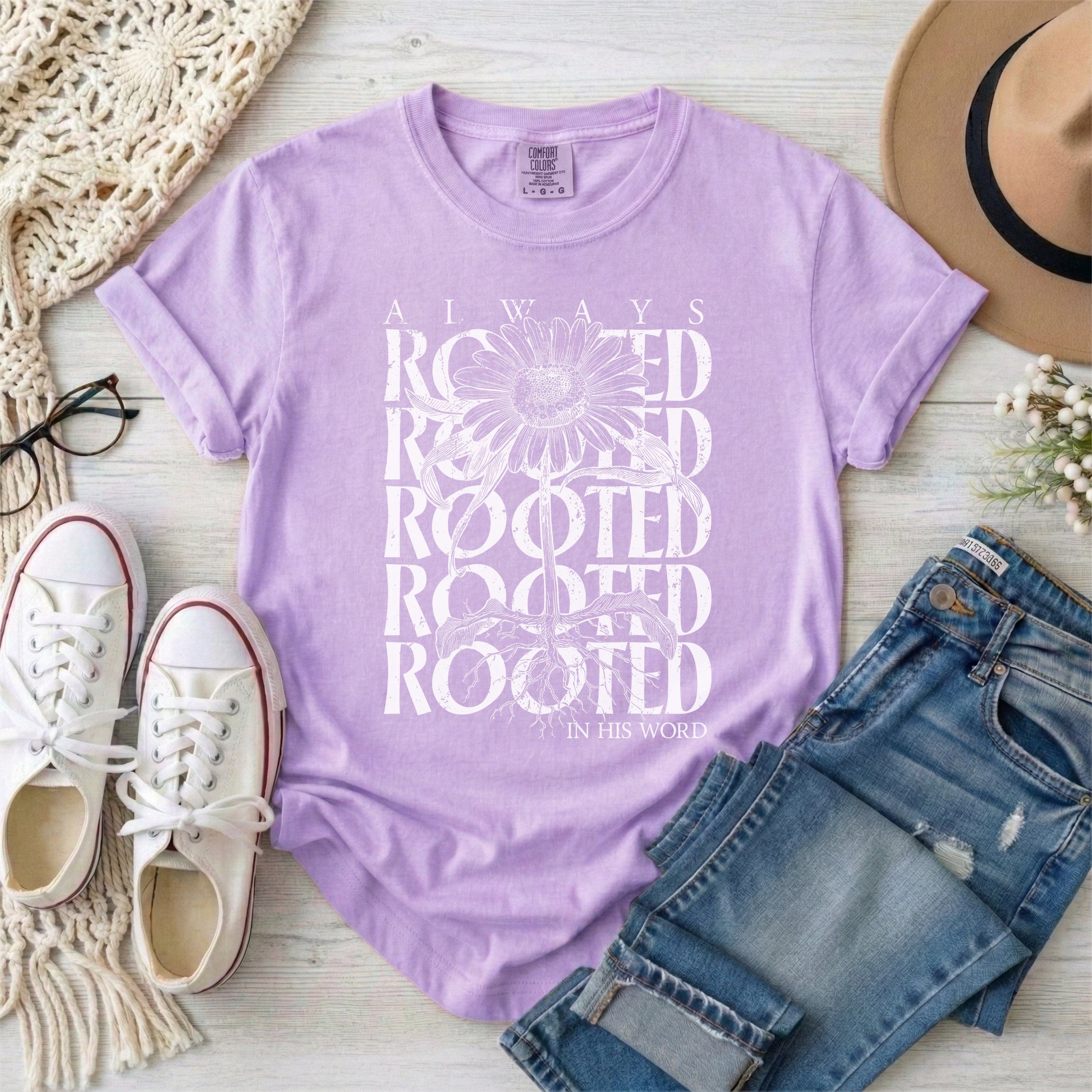 Rooted in His Word T-Shirt • White Design