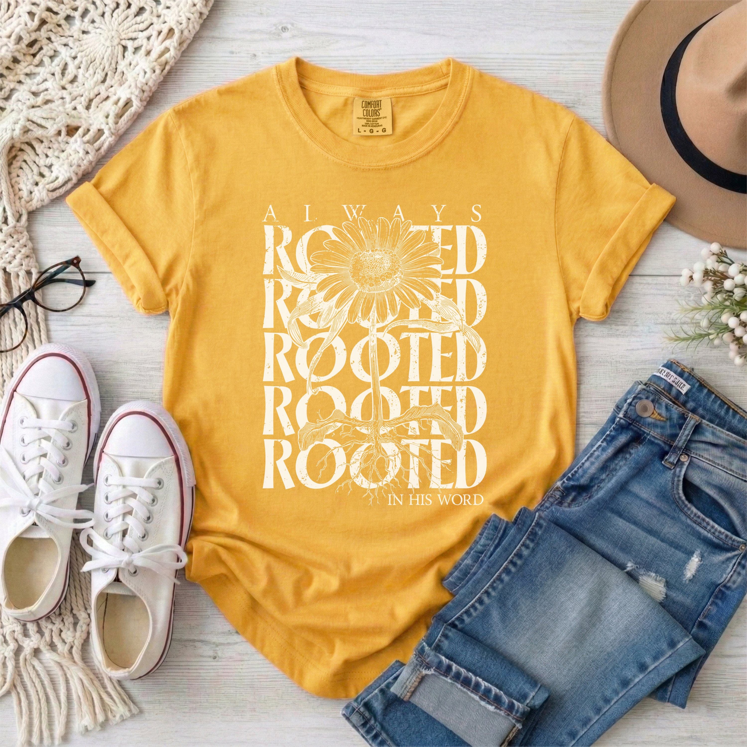 Rooted in His Word T-Shirt • White Design