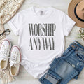 Worship Anyway T-Shirt • Gray Typography