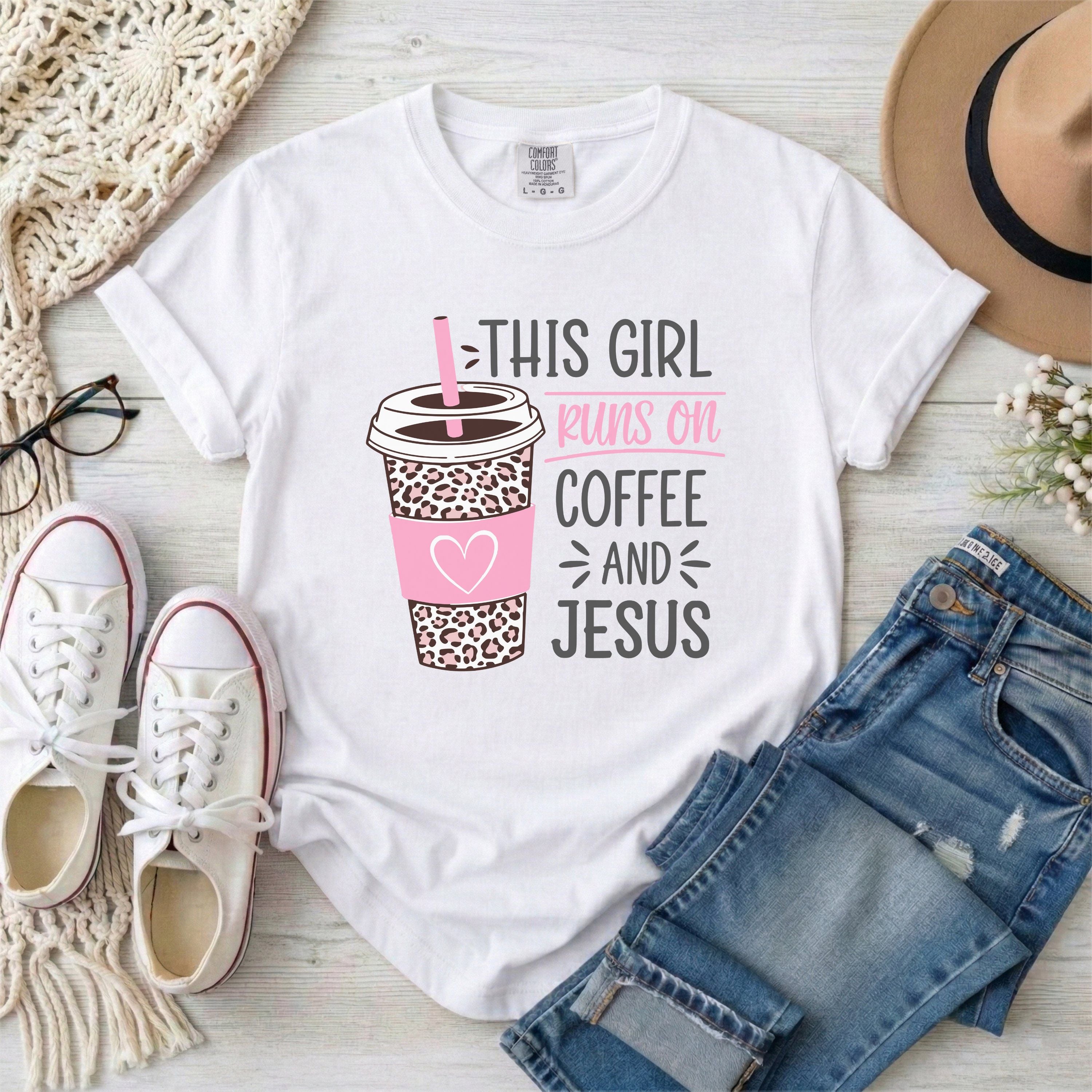 This Girl Runs on Coffee and Jesus T-Shirt