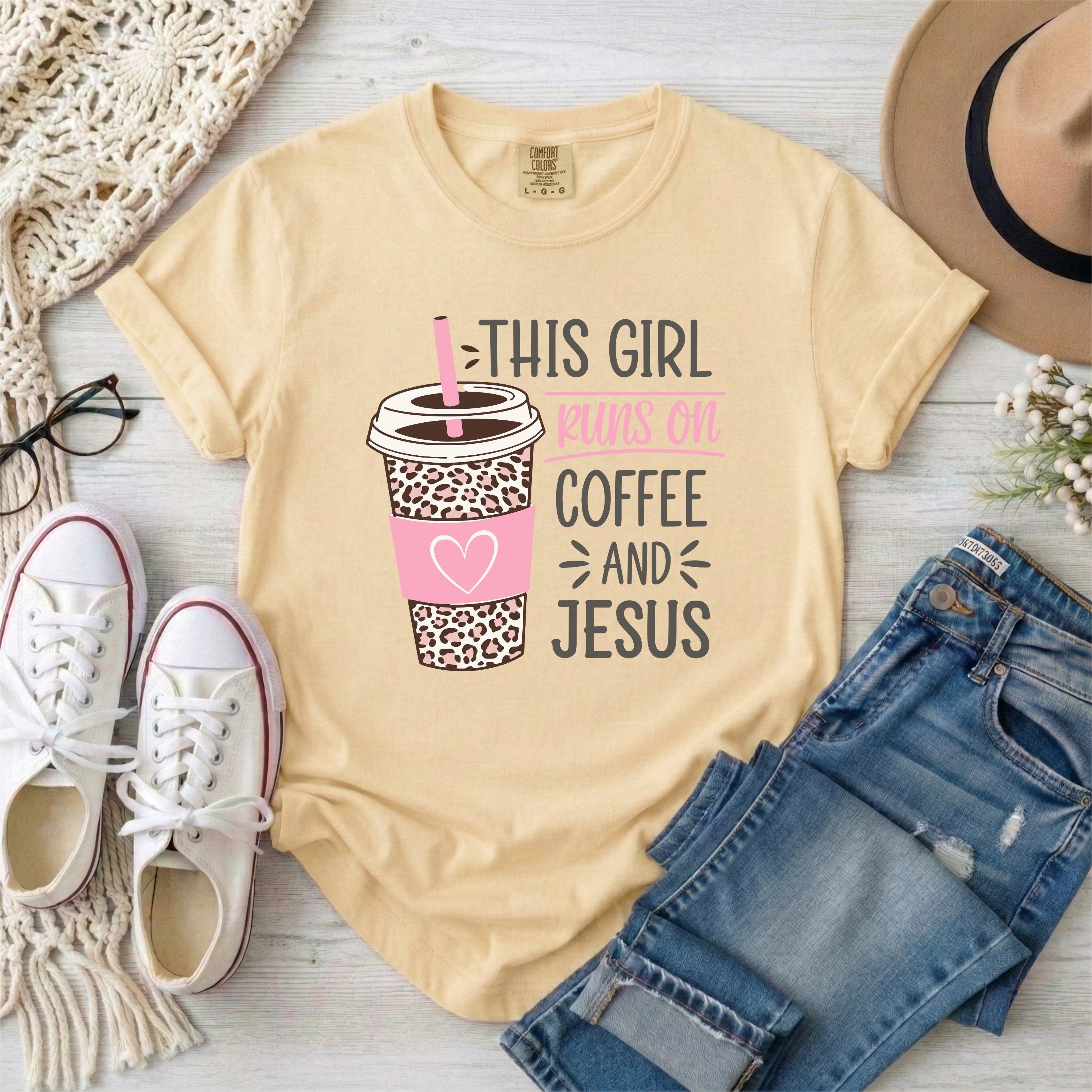 This Girl Runs on Coffee and Jesus T-Shirt