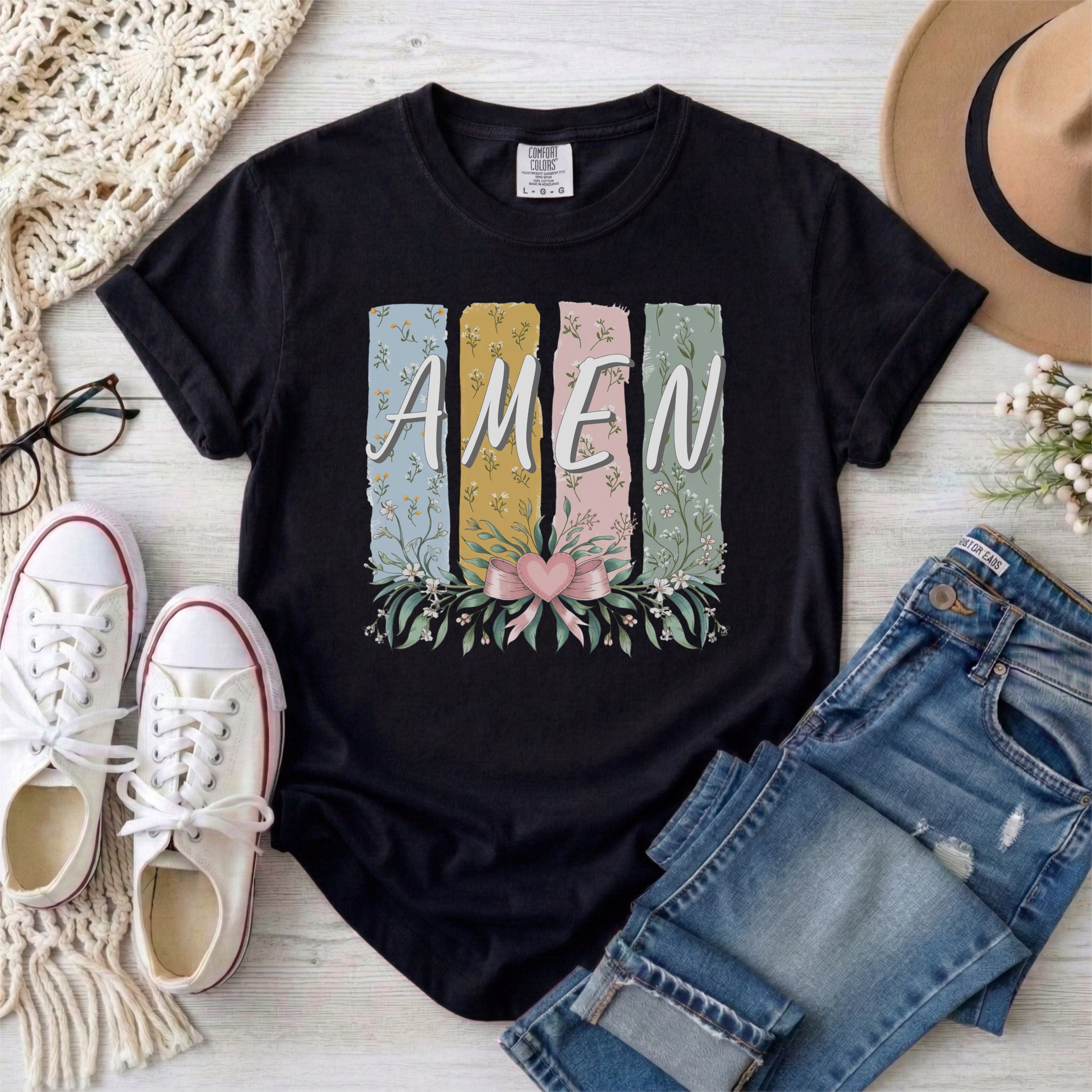 AMEN Floral Brush Stroke T-Shirt