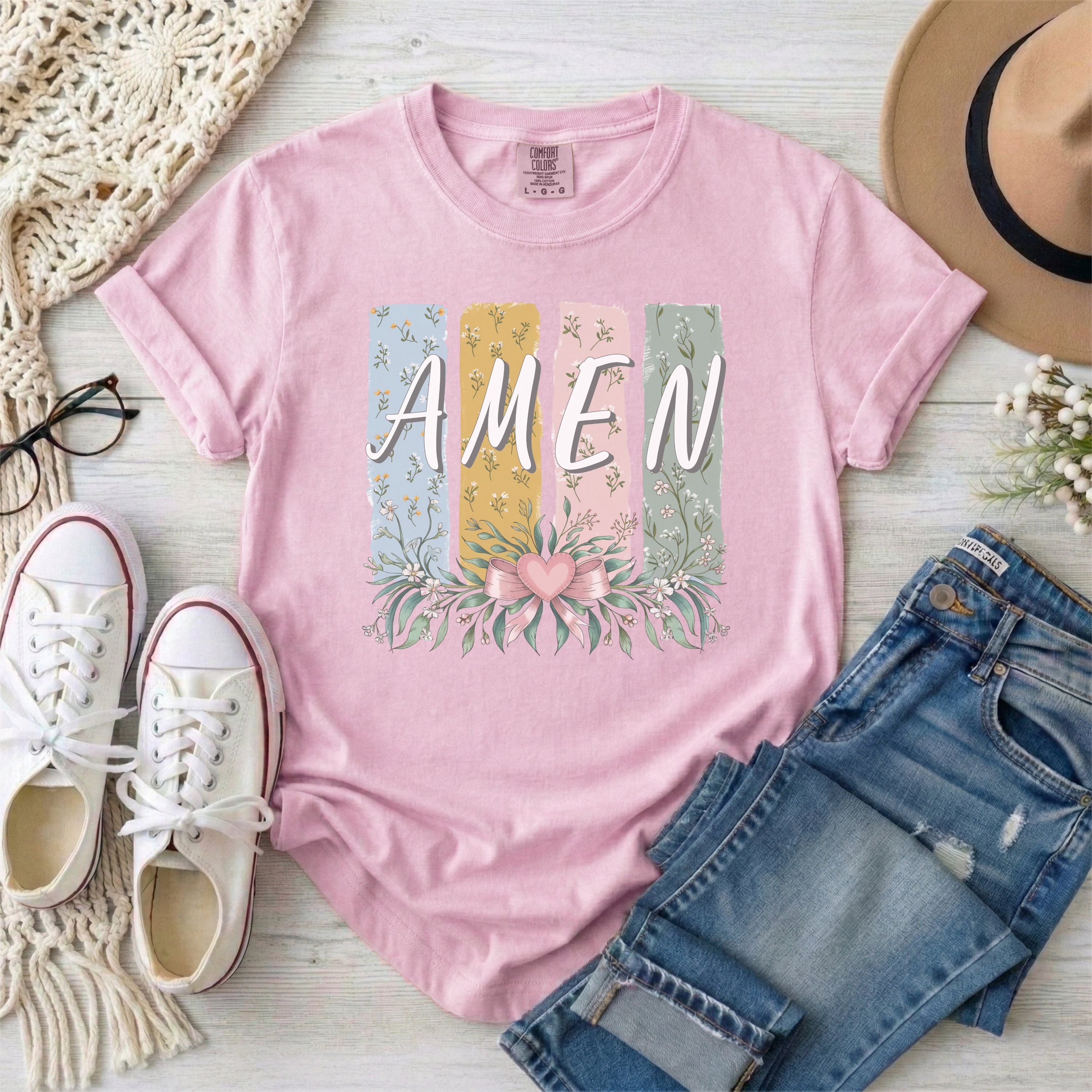 AMEN Floral Brush Stroke T-Shirt