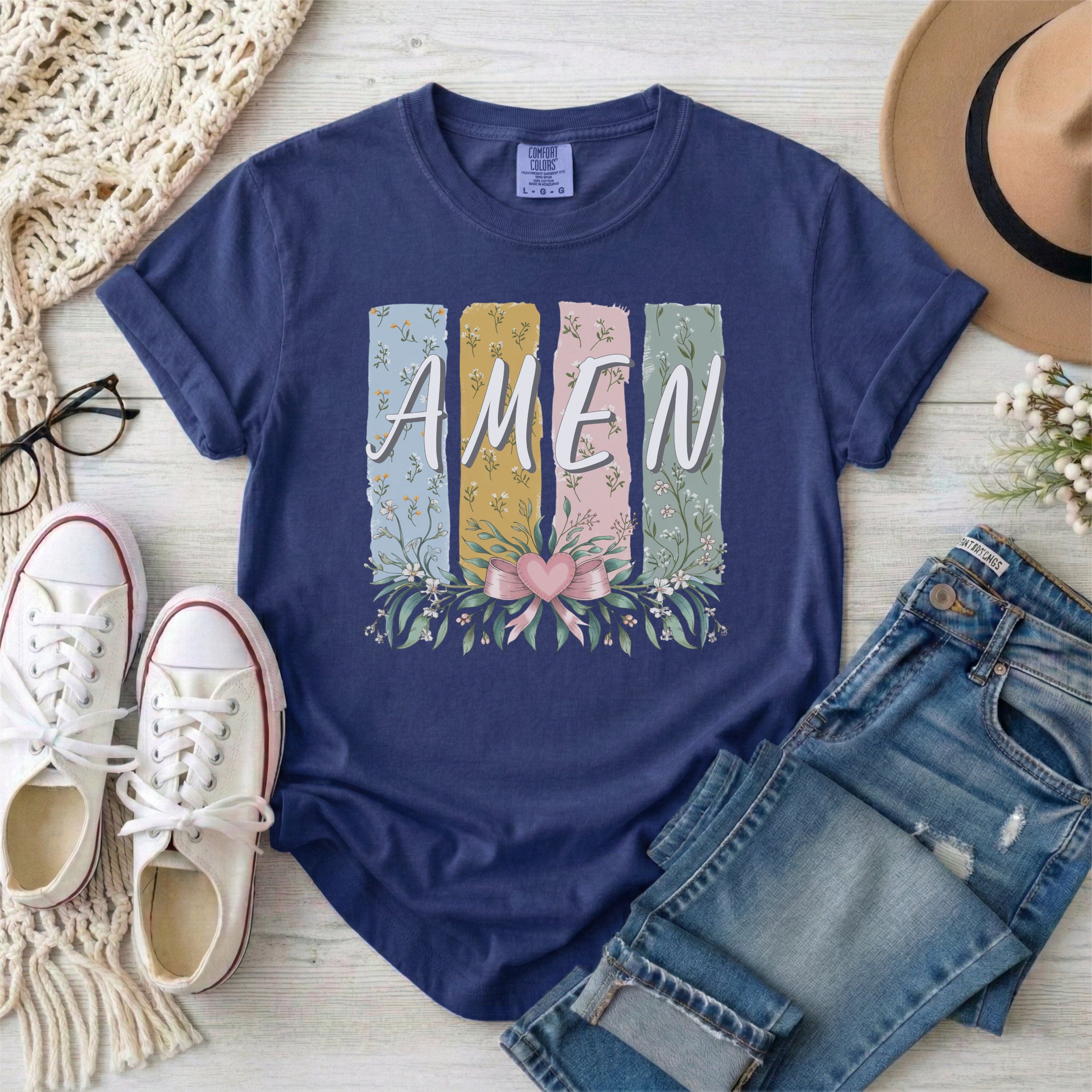 AMEN Floral Brush Stroke T-Shirt