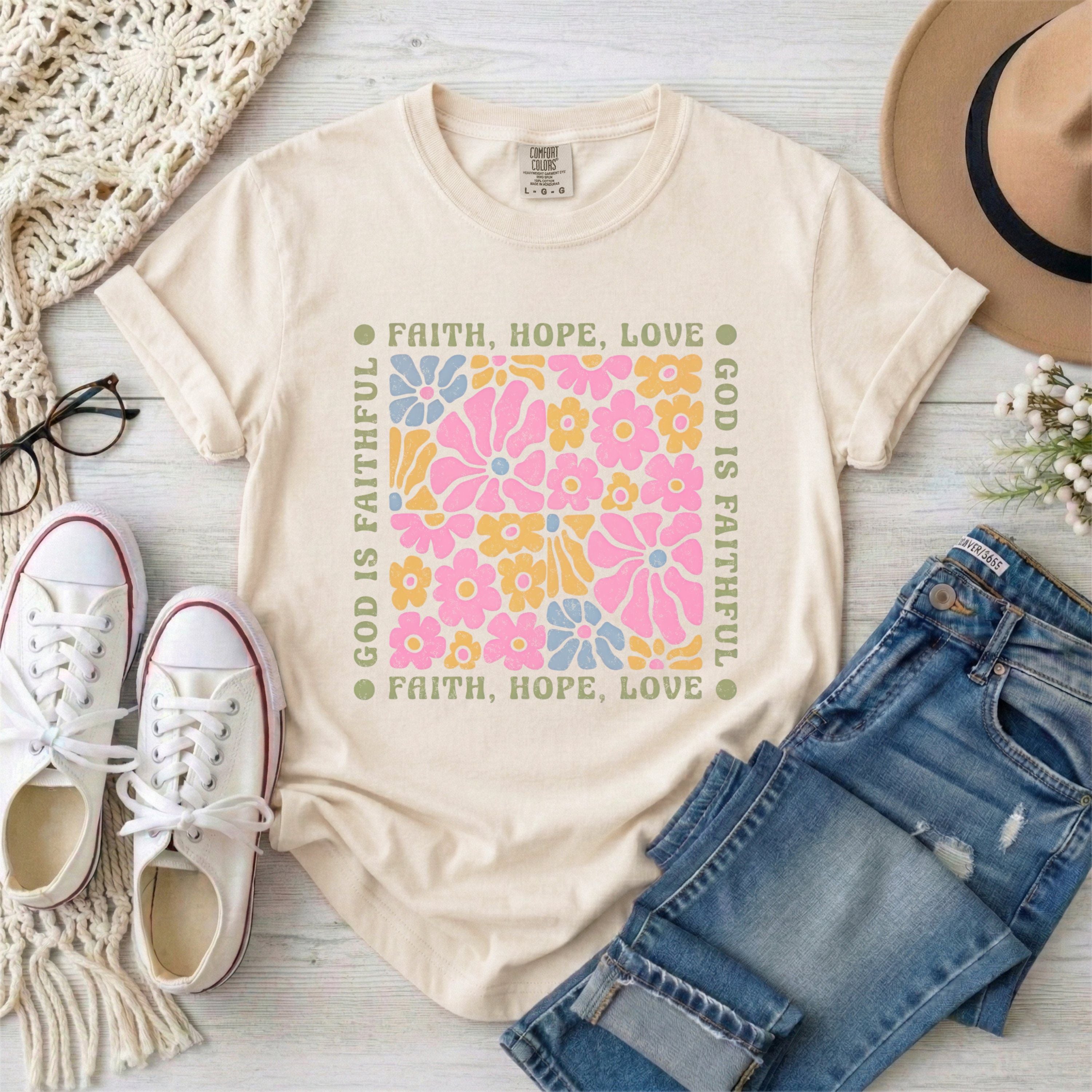 Faith Hope Love Floral T-Shirt