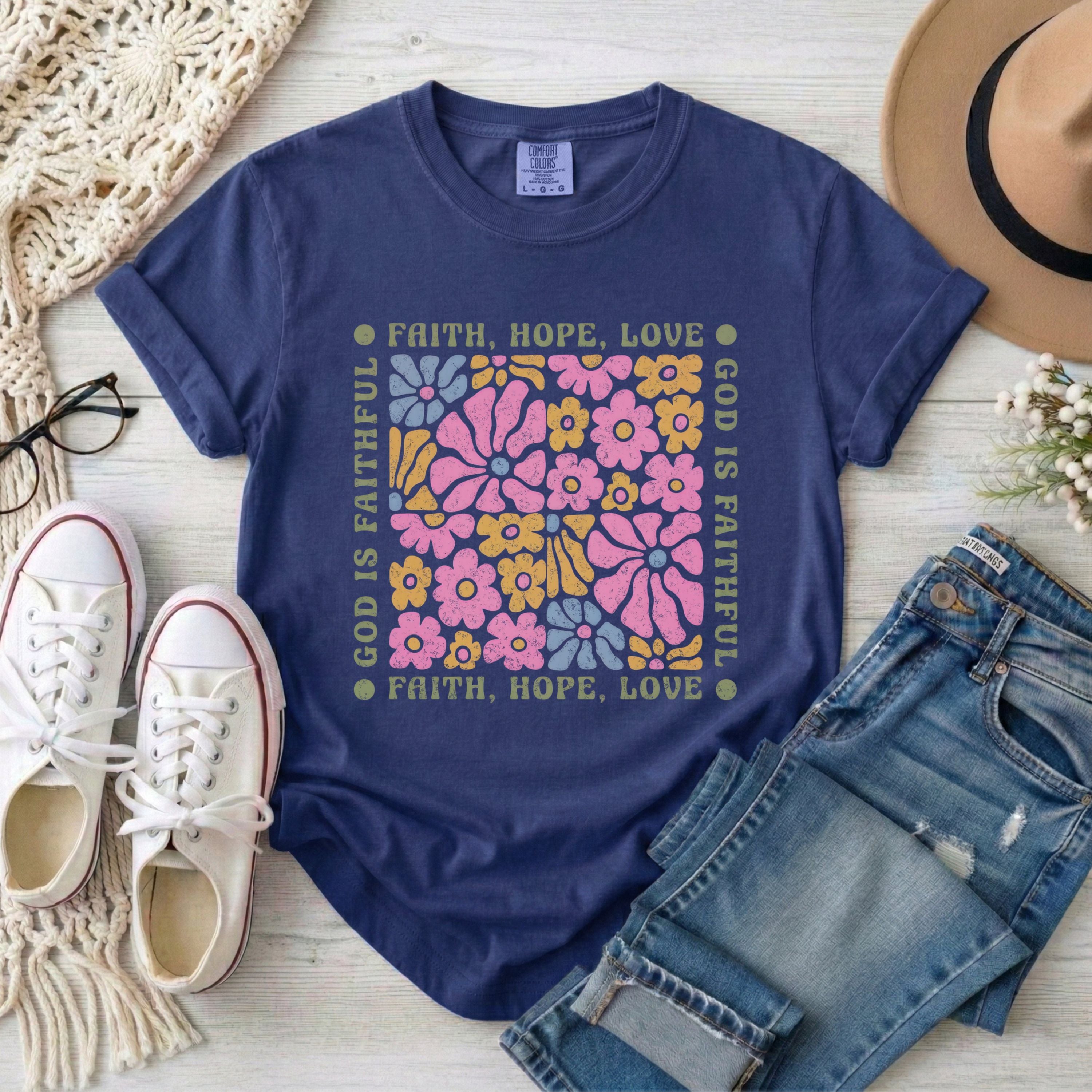Faith Hope Love Floral T-Shirt