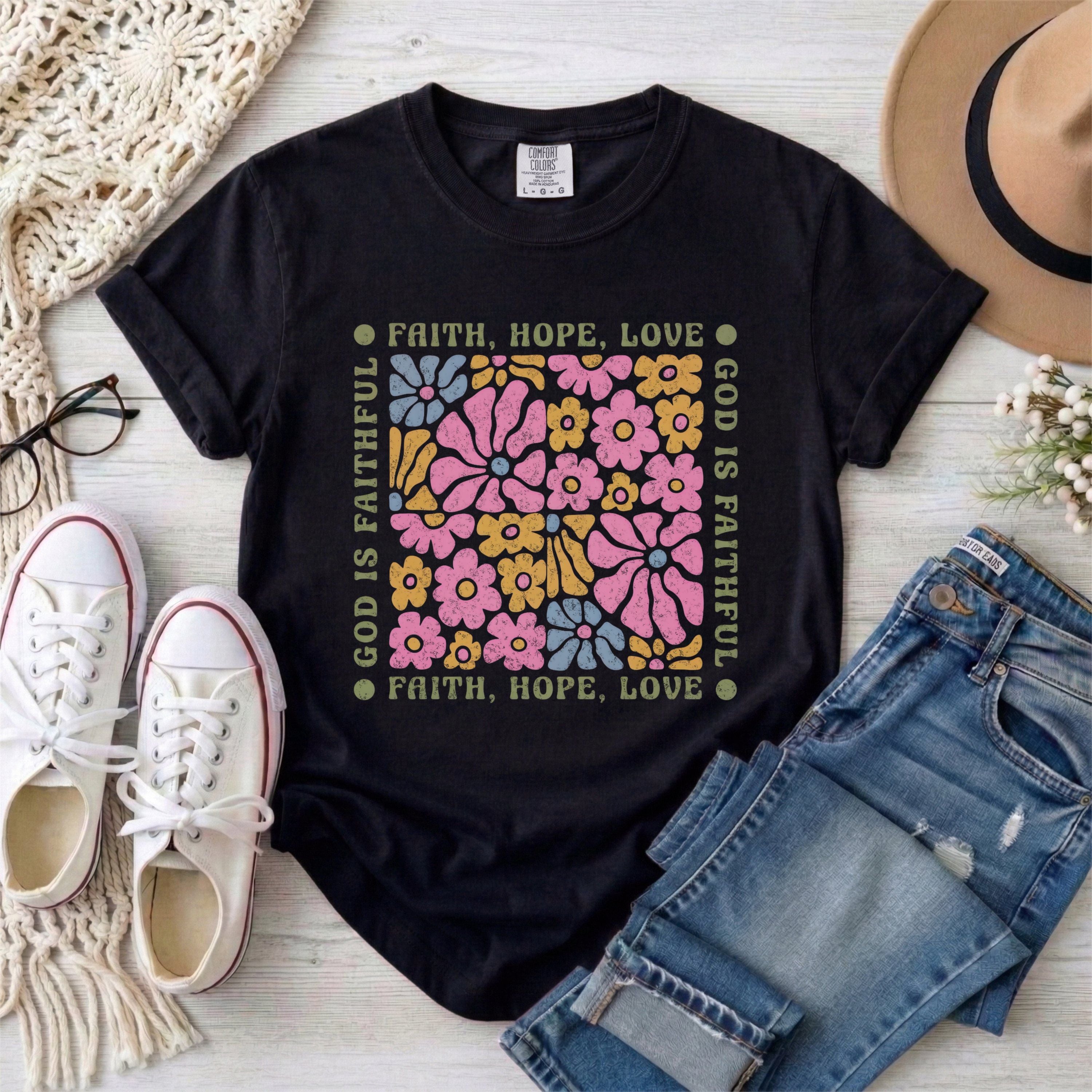 Faith Hope Love Floral T-Shirt