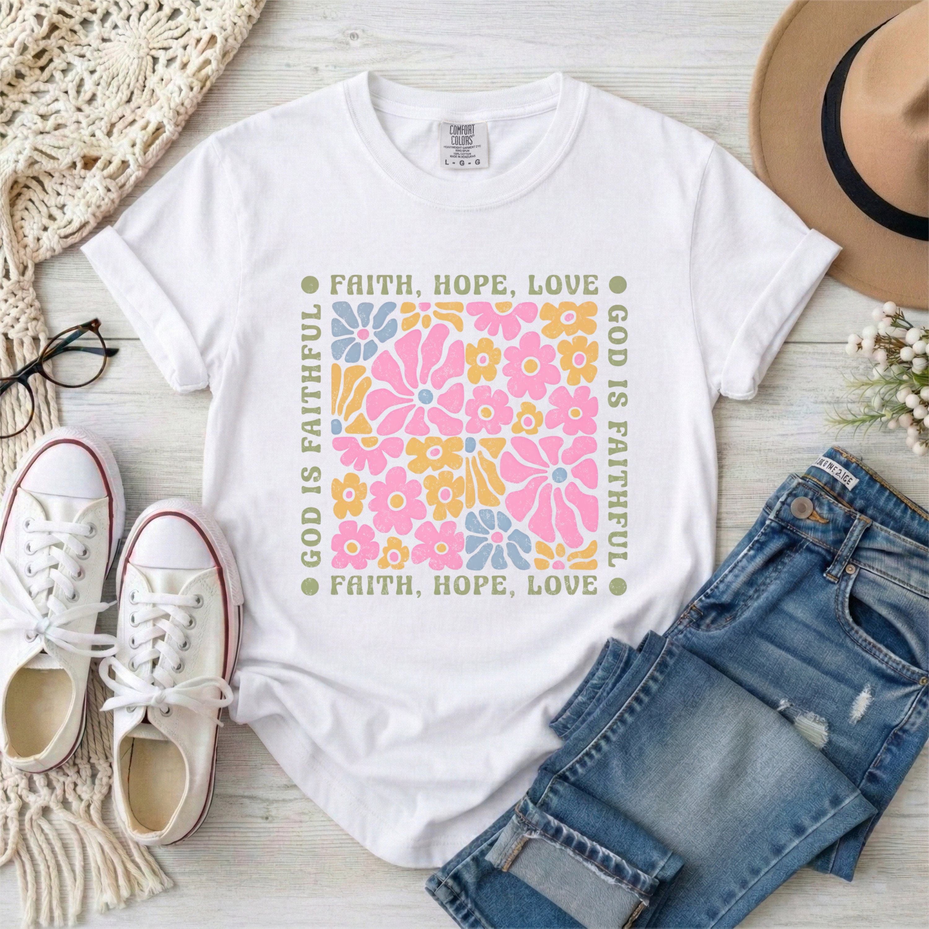 Faith Hope Love Floral T-Shirt