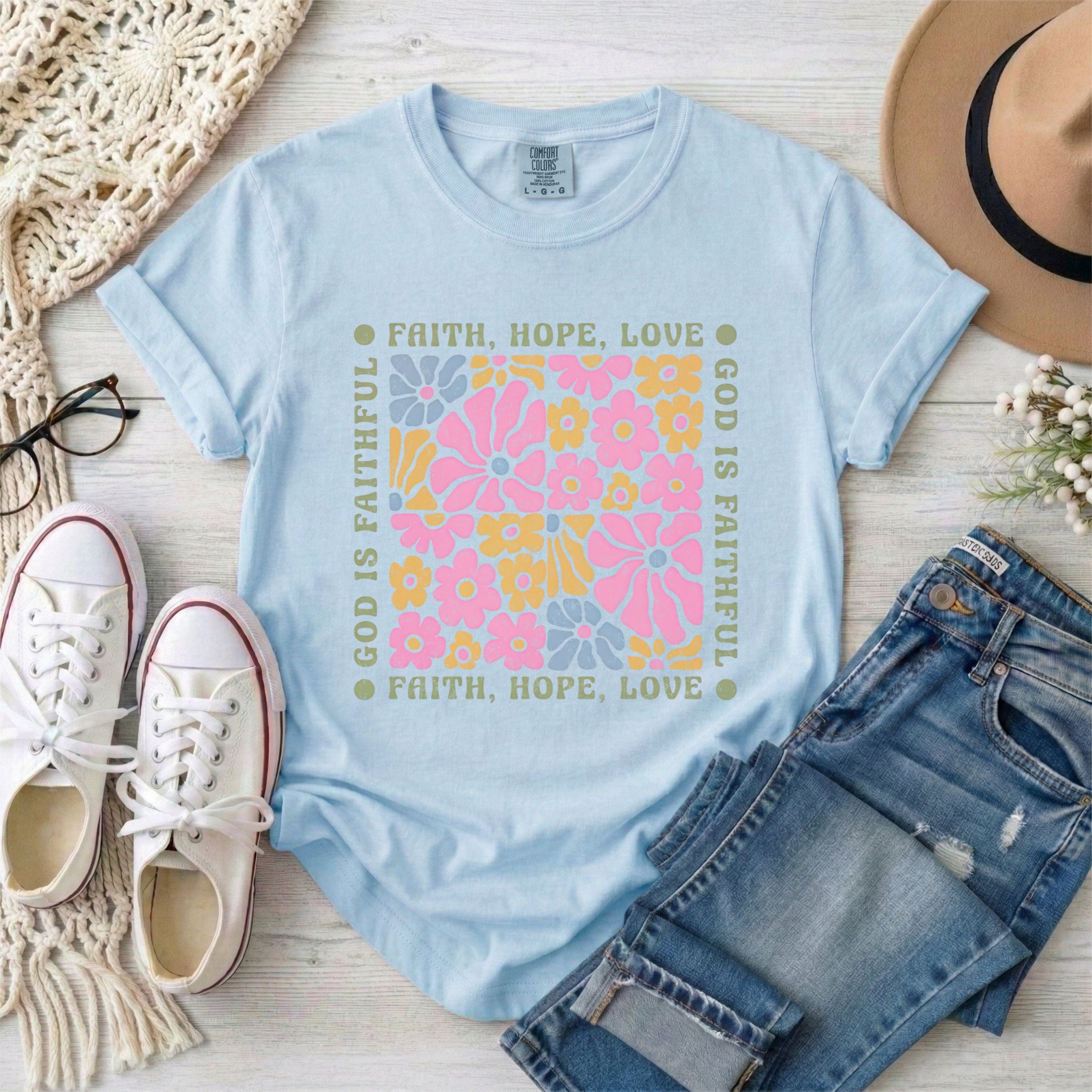 Faith Hope Love Floral T-Shirt