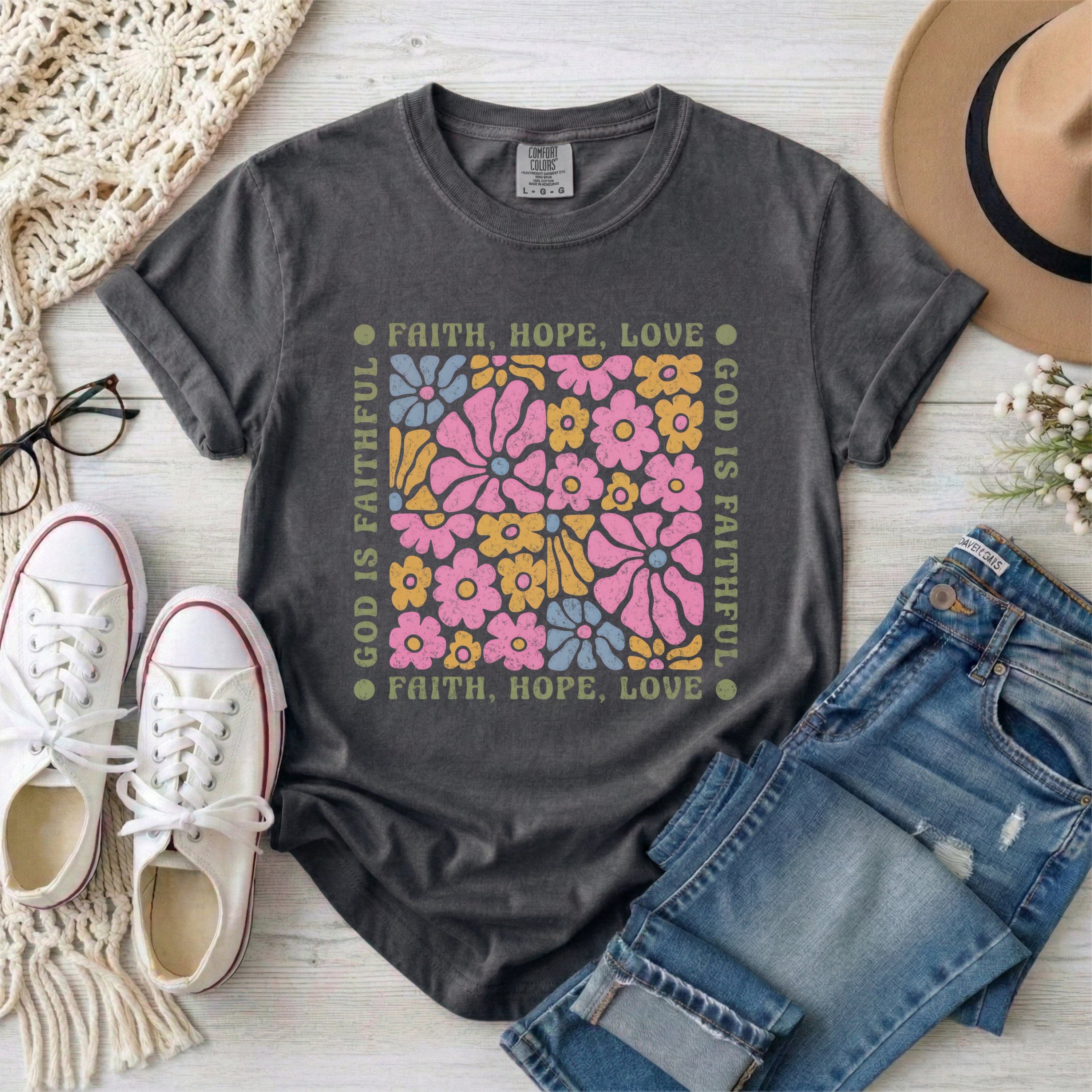 Faith Hope Love Floral T-Shirt