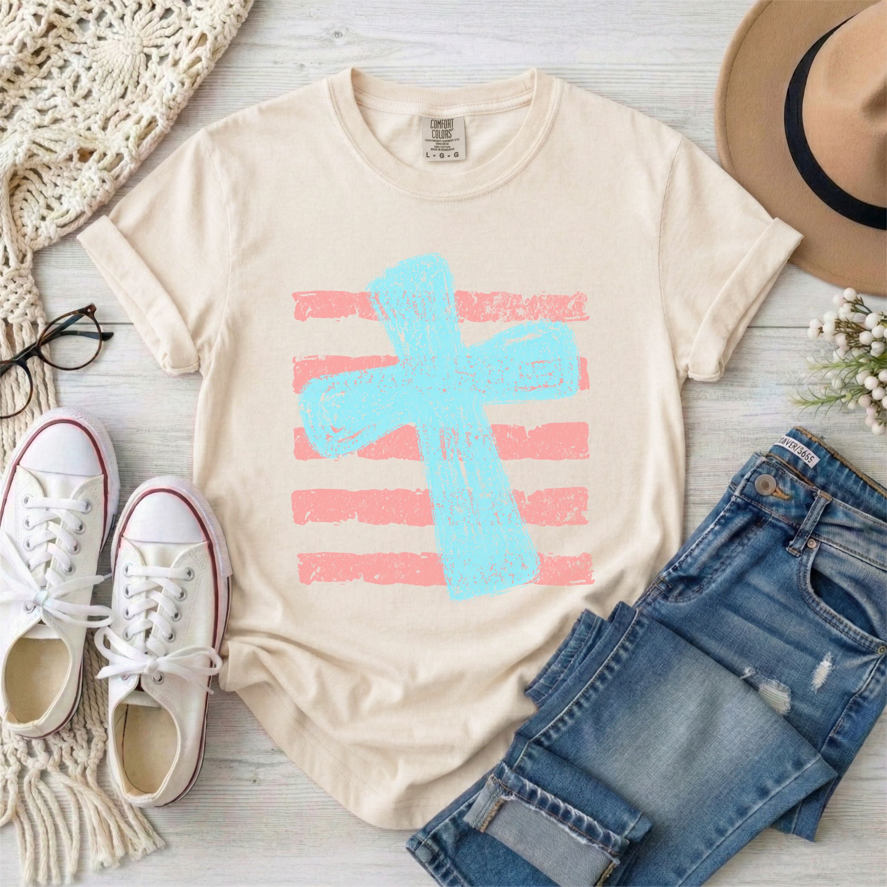 Blue Cross and Stripes T-shirt