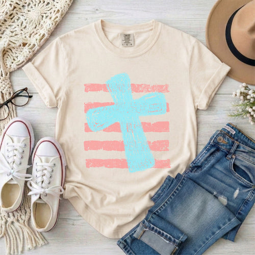 Blue Cross and Stripes T-shirt