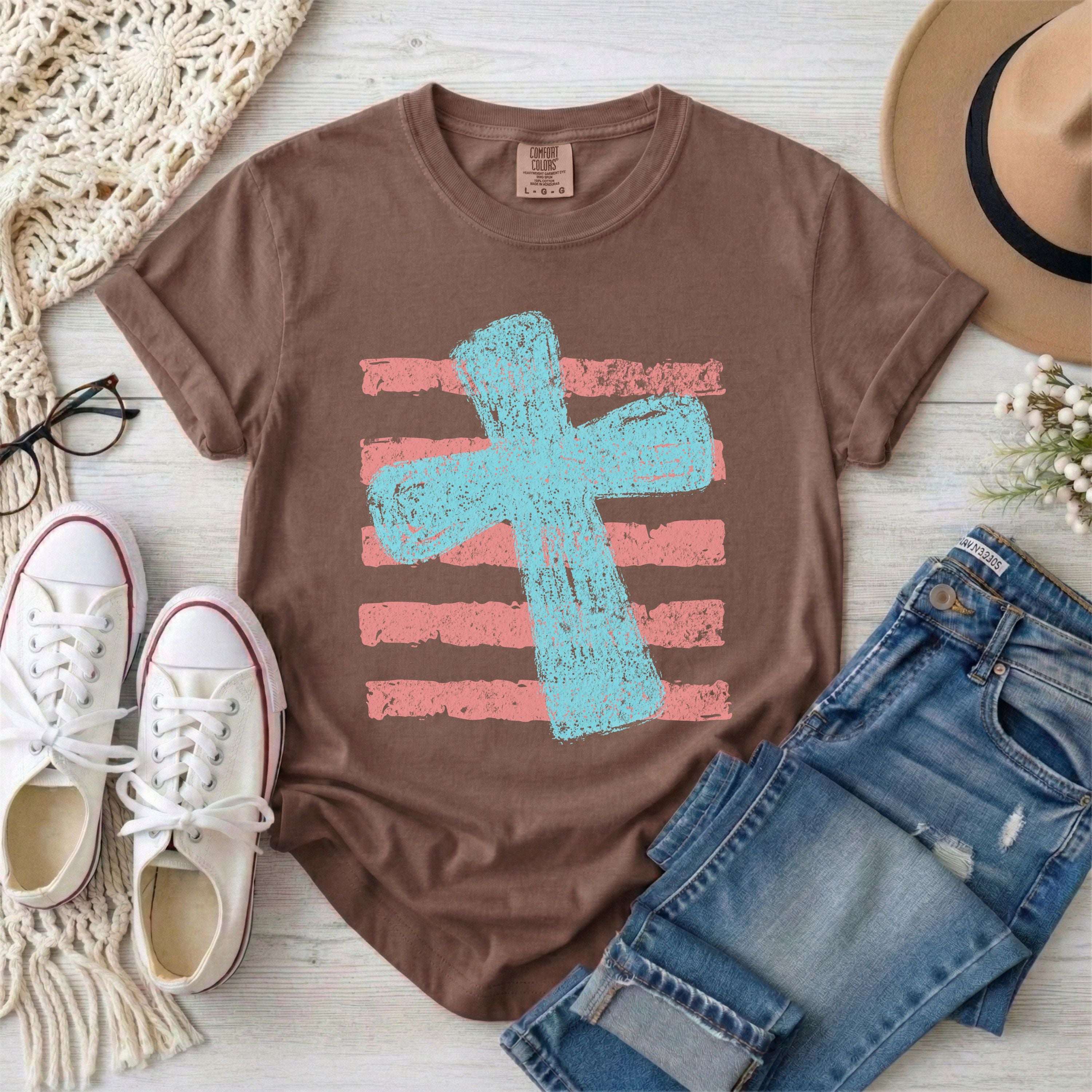 Blue Cross and Stripes T-shirt