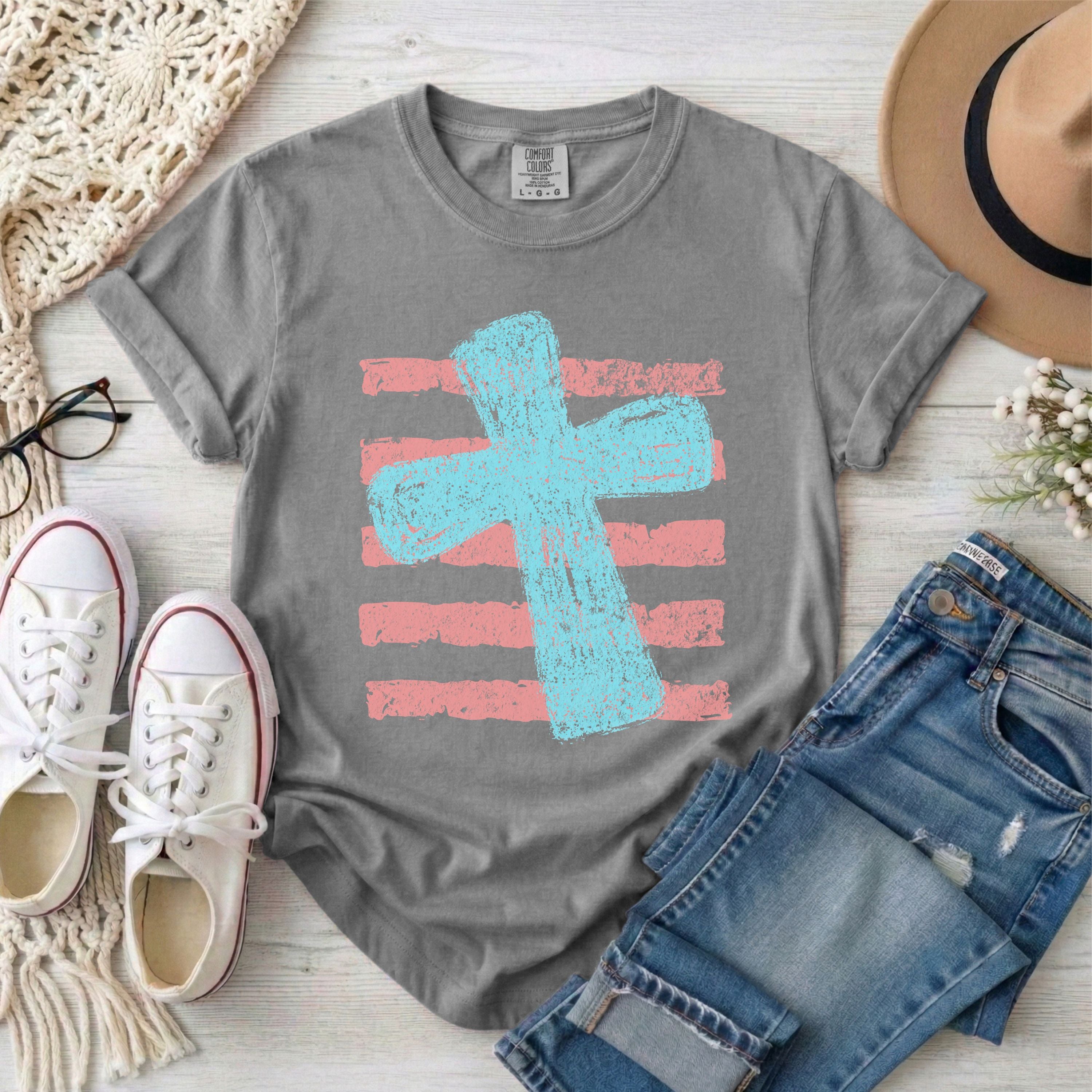 Blue Cross and Stripes T-shirt