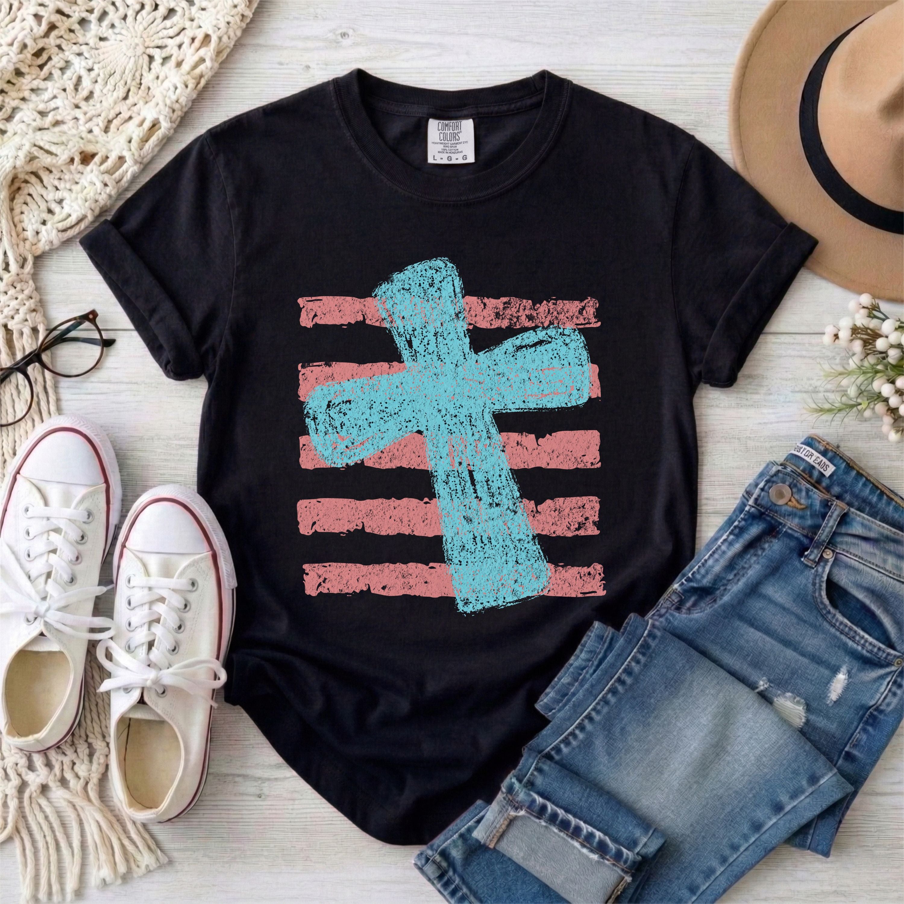 Blue Cross and Stripes T-shirt