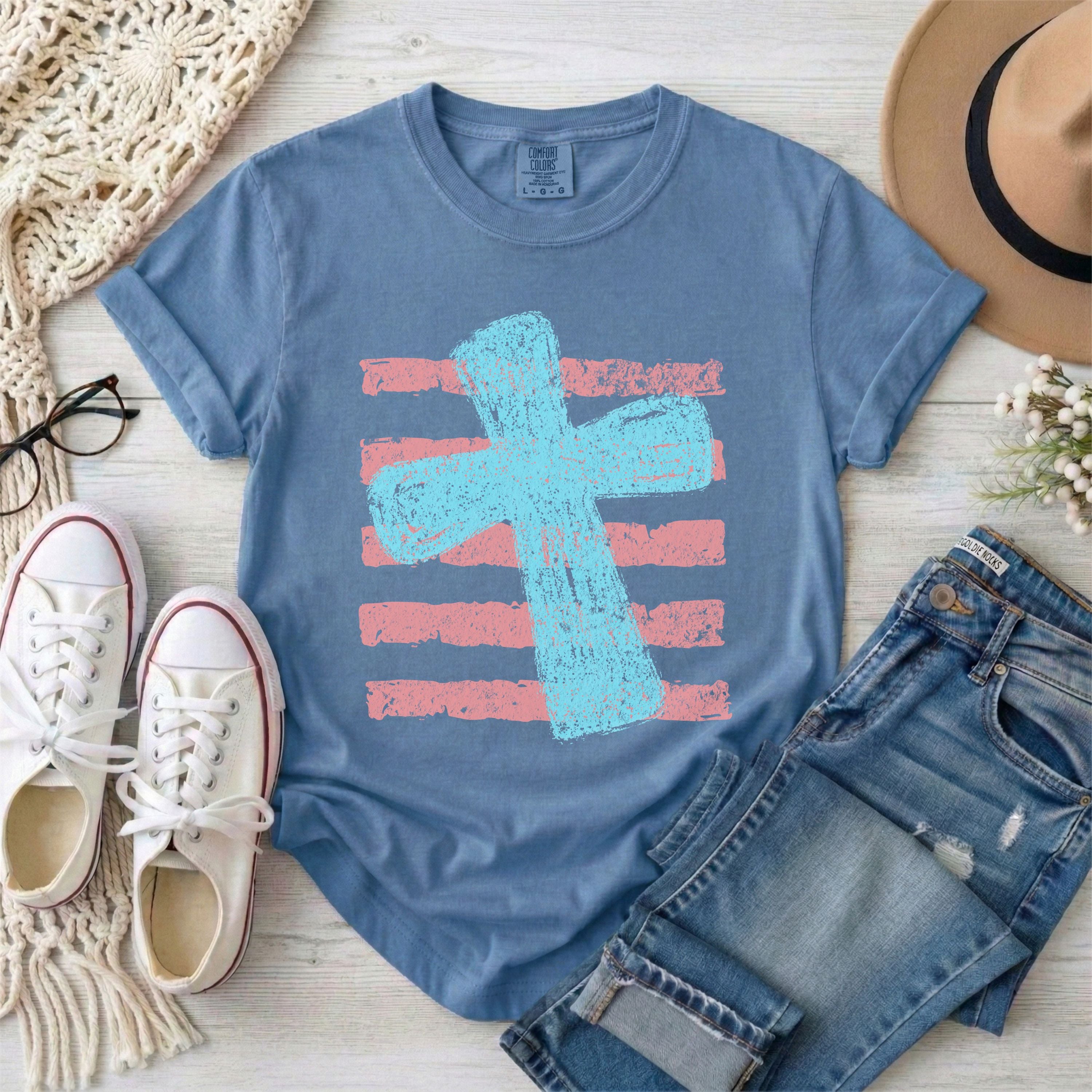 Blue Cross and Stripes T-shirt