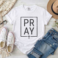 Minimalist Black Framed PRAY Christian T-shirt