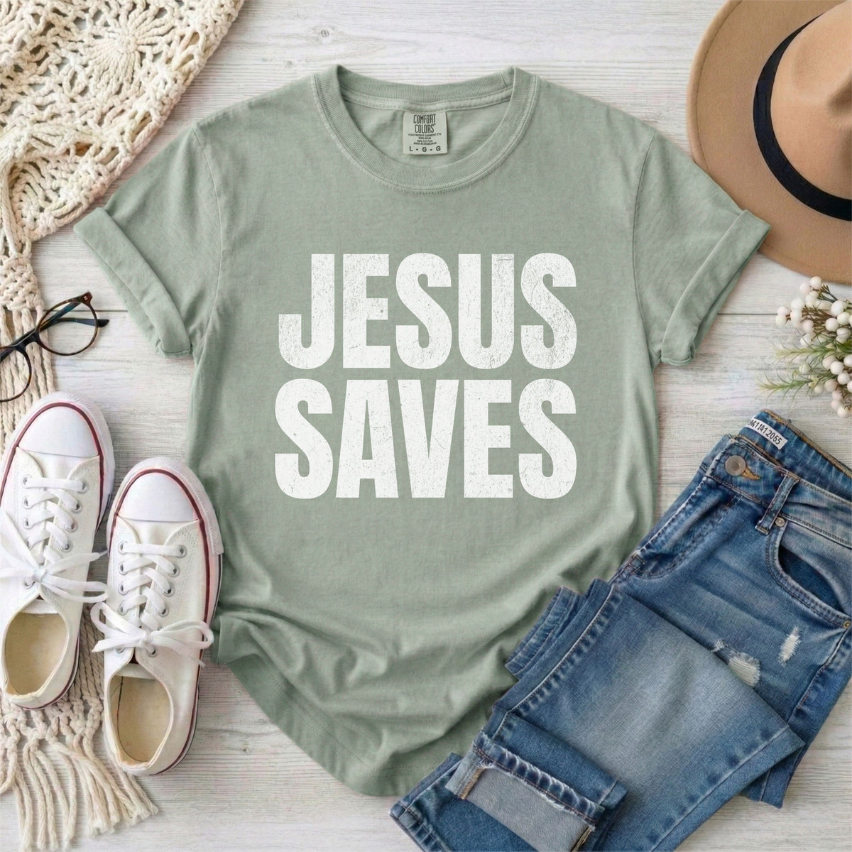 JESUS SAVES Christian T-Shirt