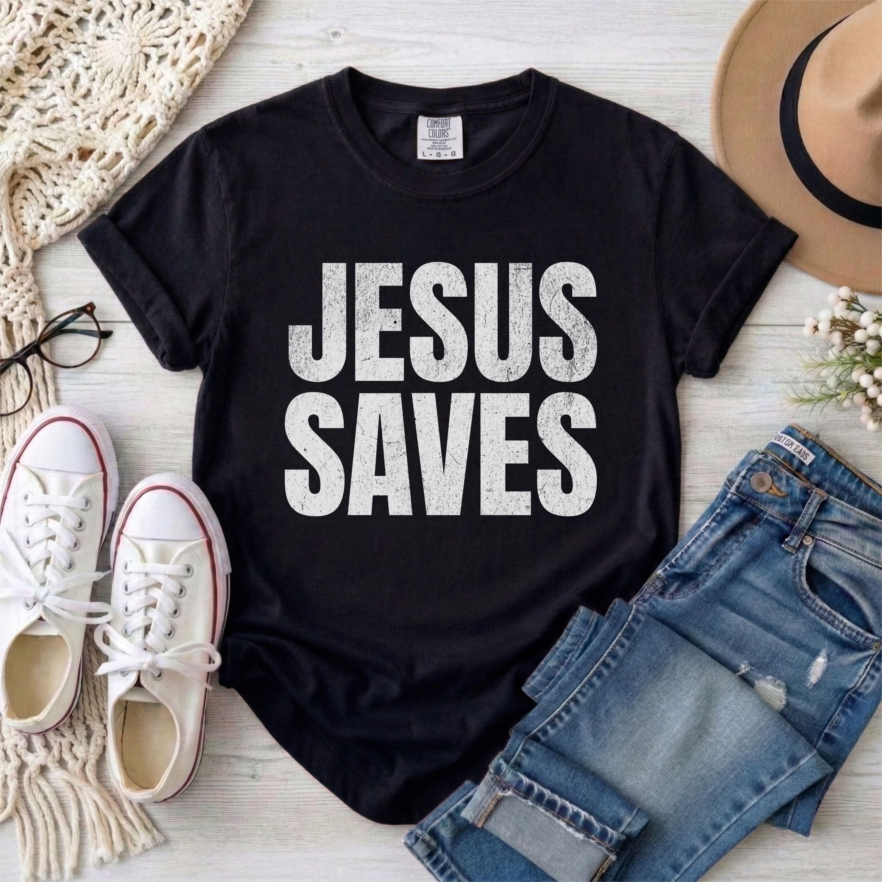 JESUS SAVES Christian T-Shirt