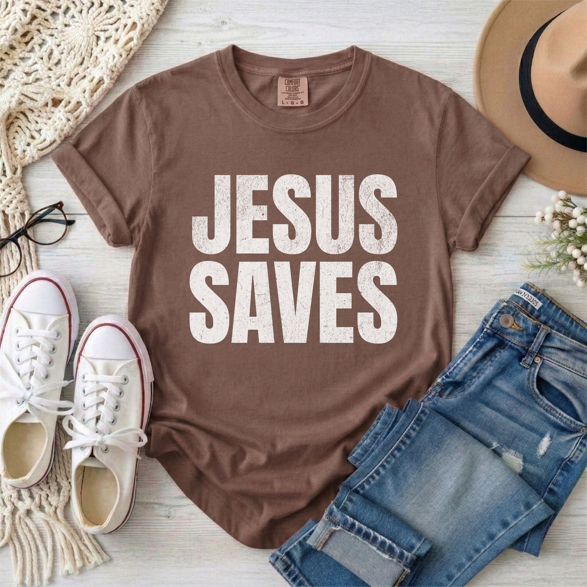 JESUS SAVES Christian T-Shirt