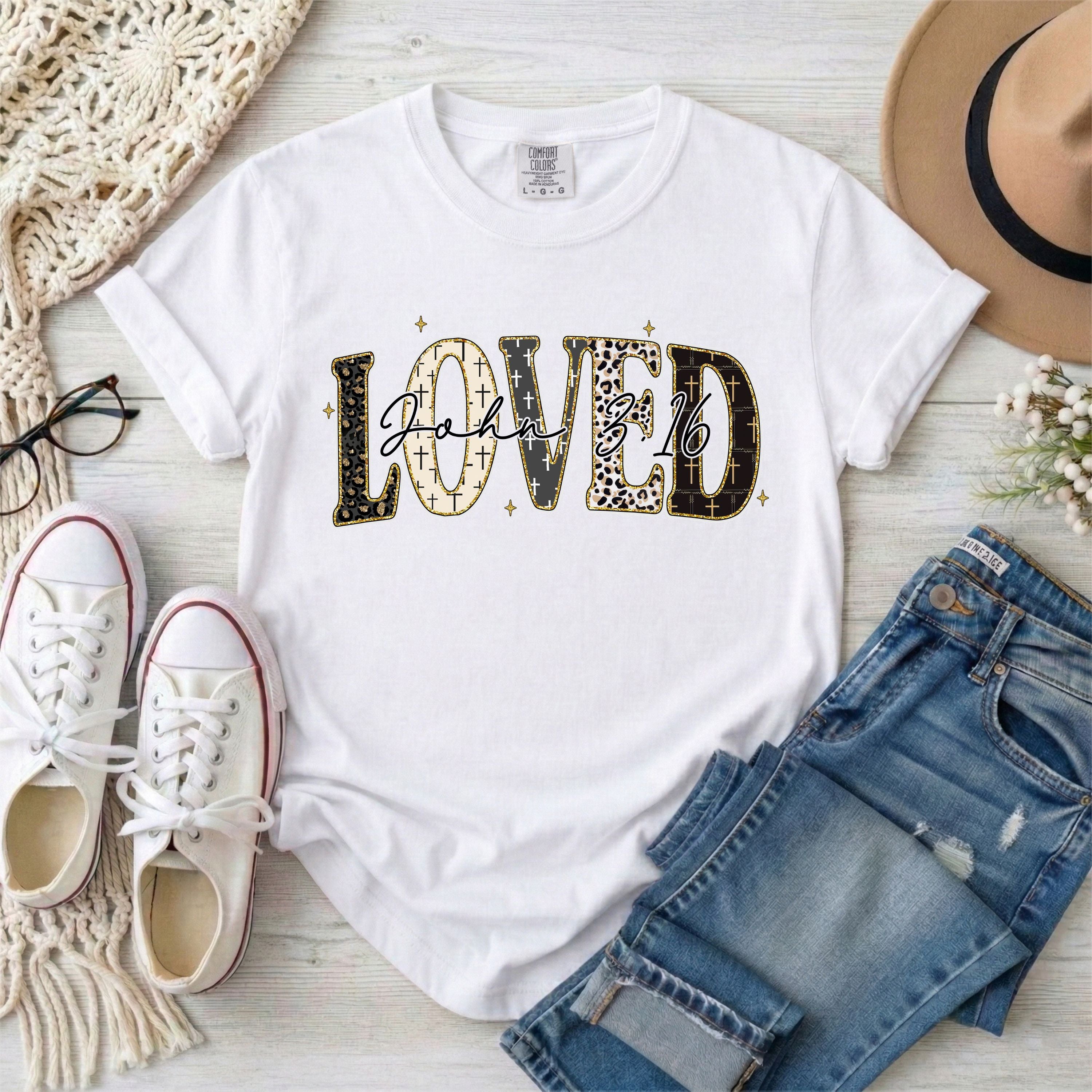 Loved John 3:16 • Leopard Print T-Shirt