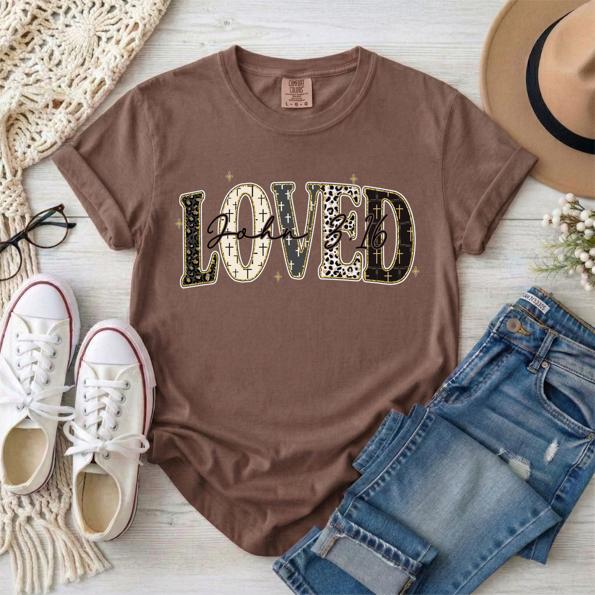 Loved John 3:16 • Leopard Print T-Shirt