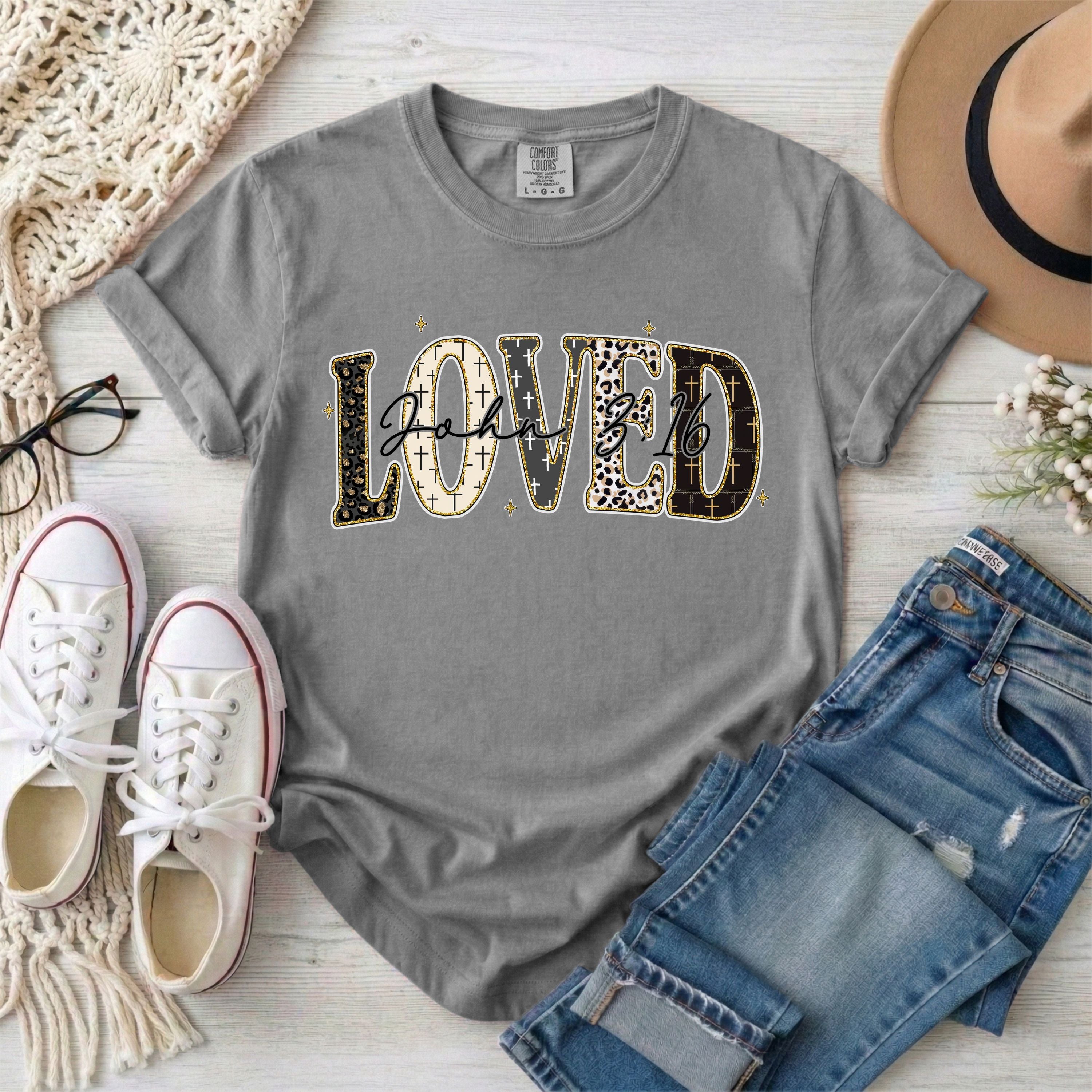 Loved John 3:16 • Leopard Print T-Shirt
