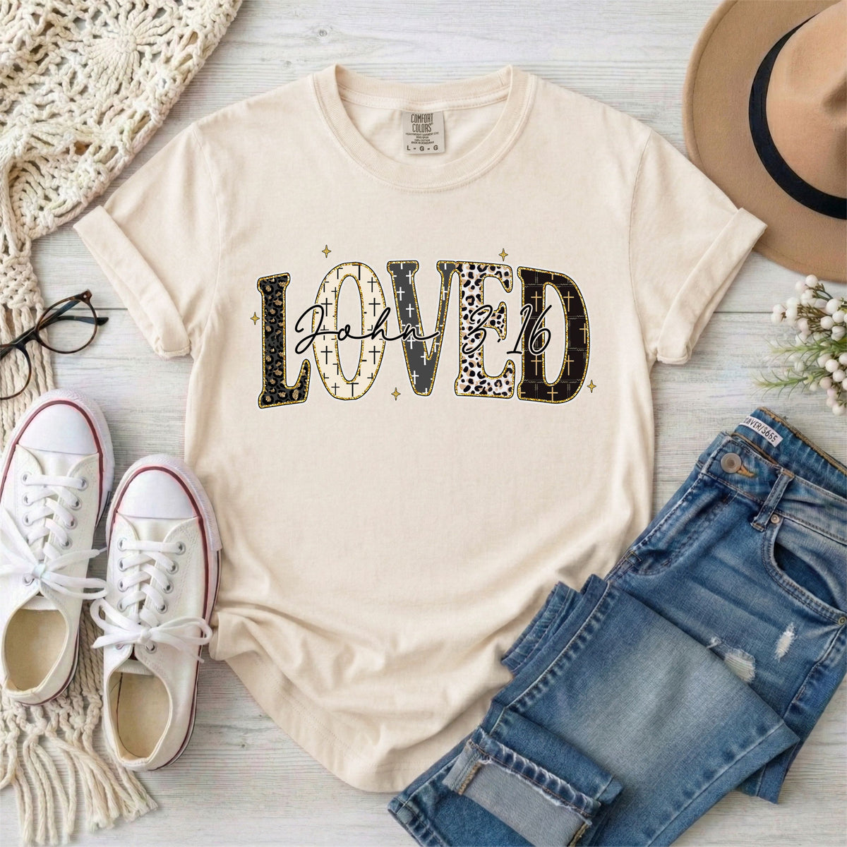 Loved John 3:16 • Leopard Print T-Shirt