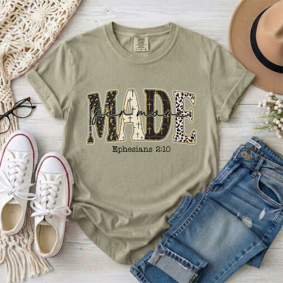 Made for More Ephesians 2:10 • Leopard Print T-Shirt