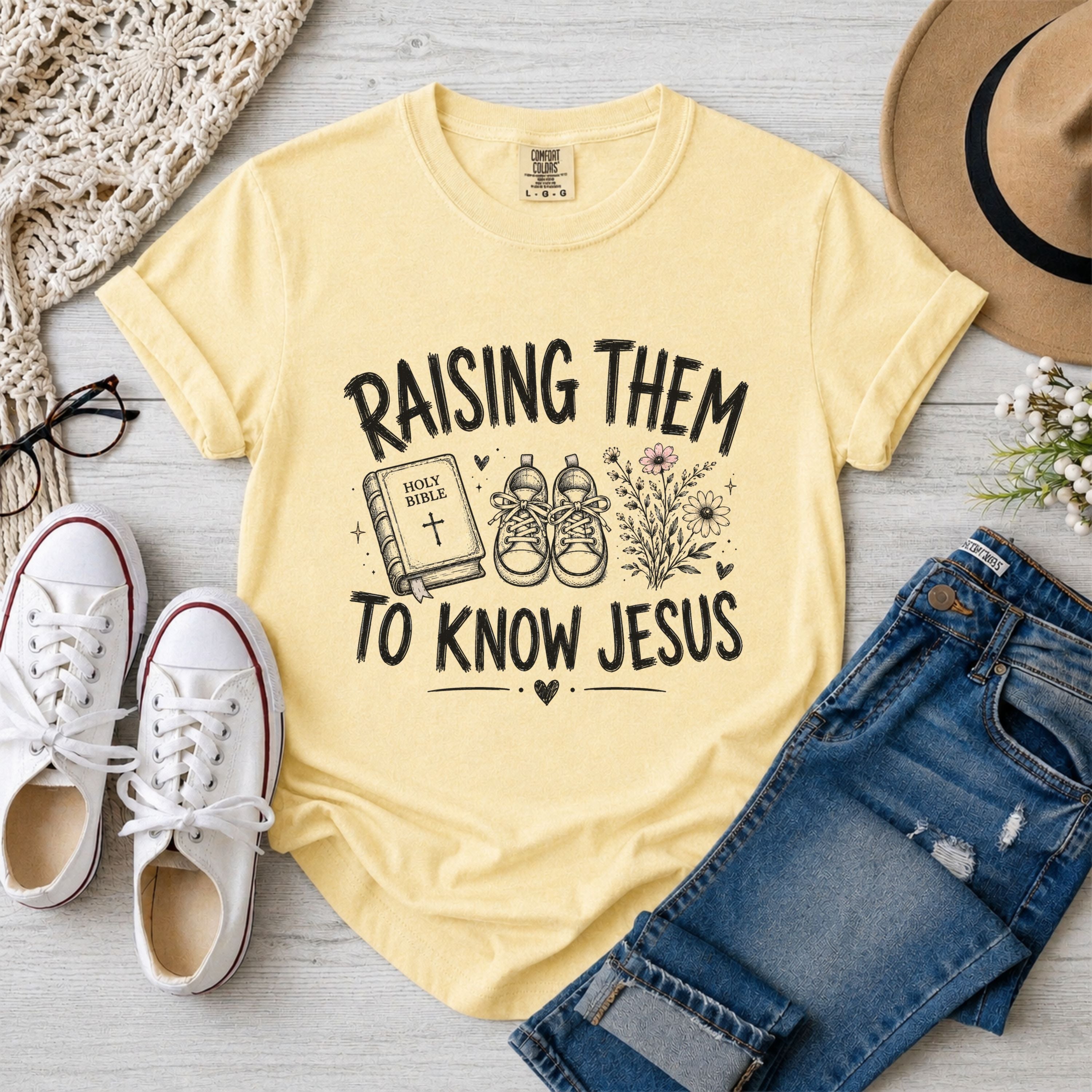 Raising Them to Know Jesus Christian Mom T-Shirt