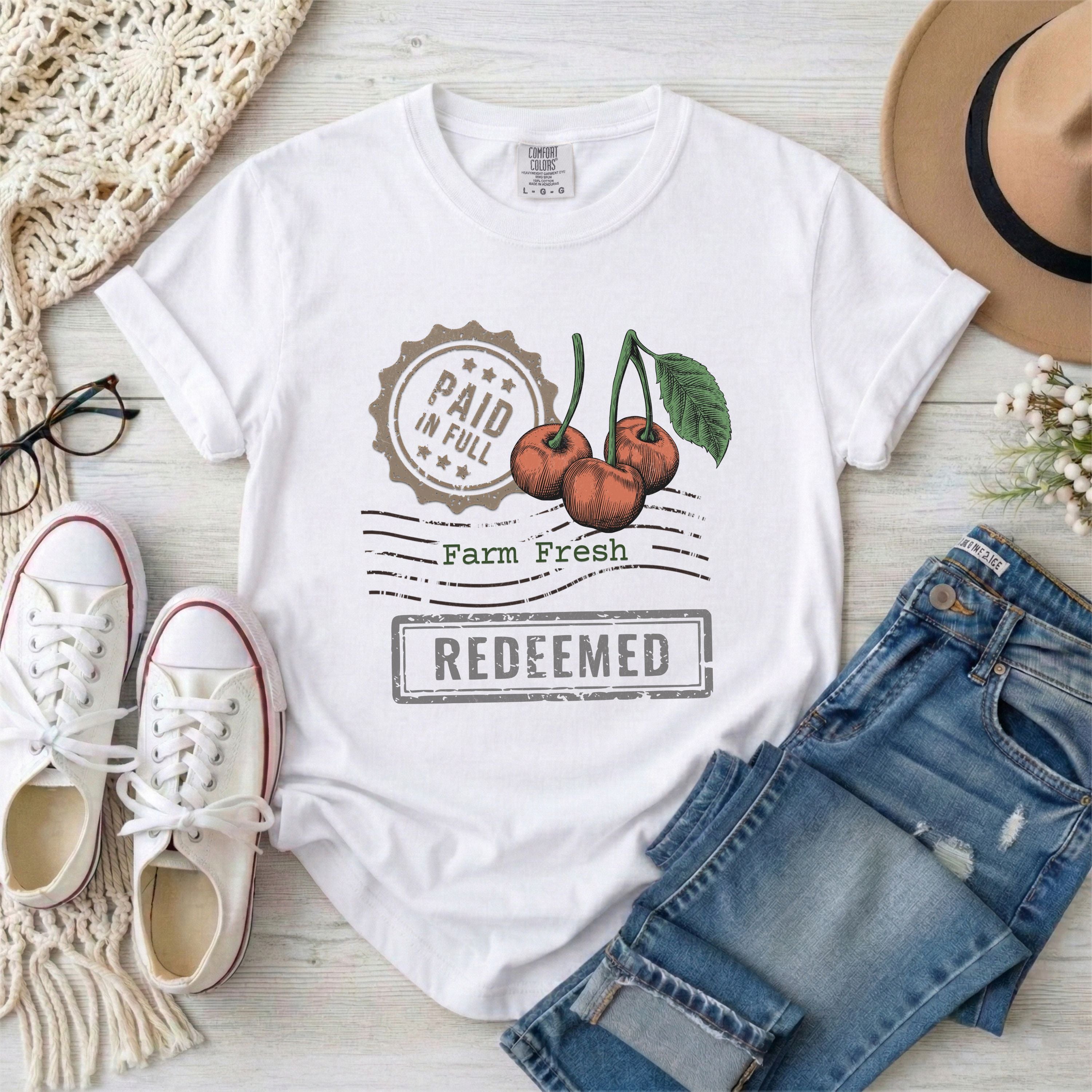 Redeemed Farm Fresh Cherries Dark Print T-Shirt