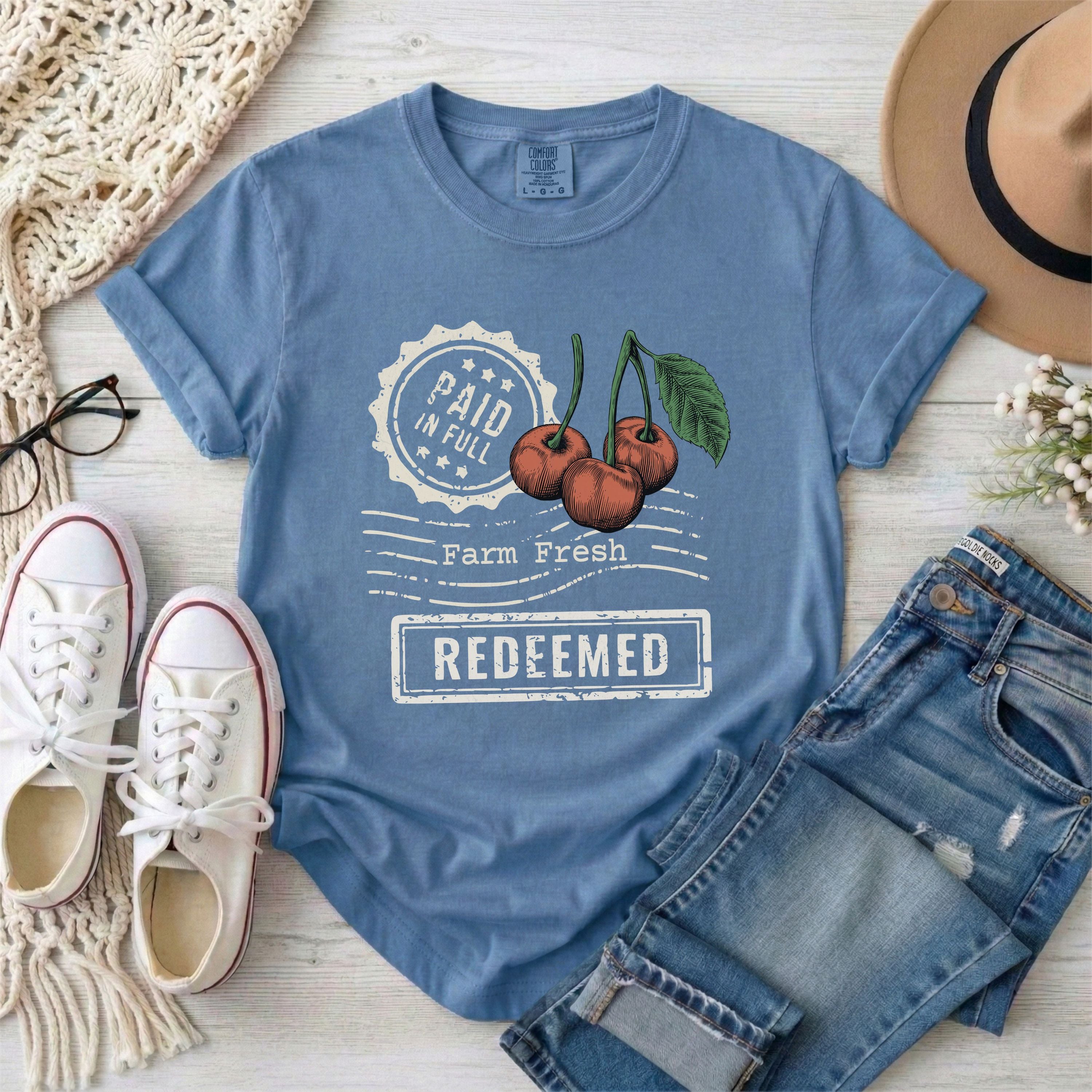 Redeemed Farm Fresh Cherries, Light Print T-Shirt