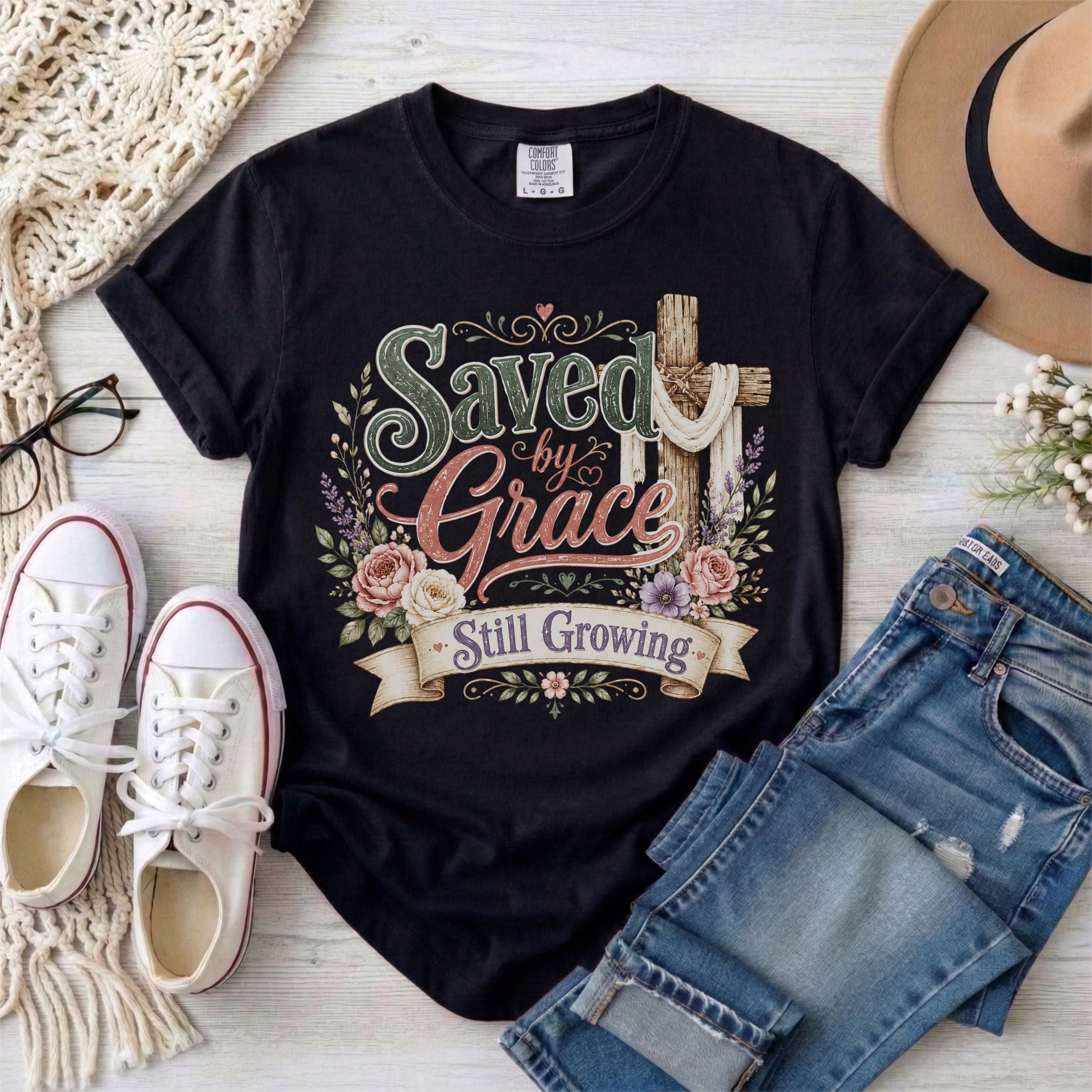 Saved by Grace, Still Growing T-Shirt