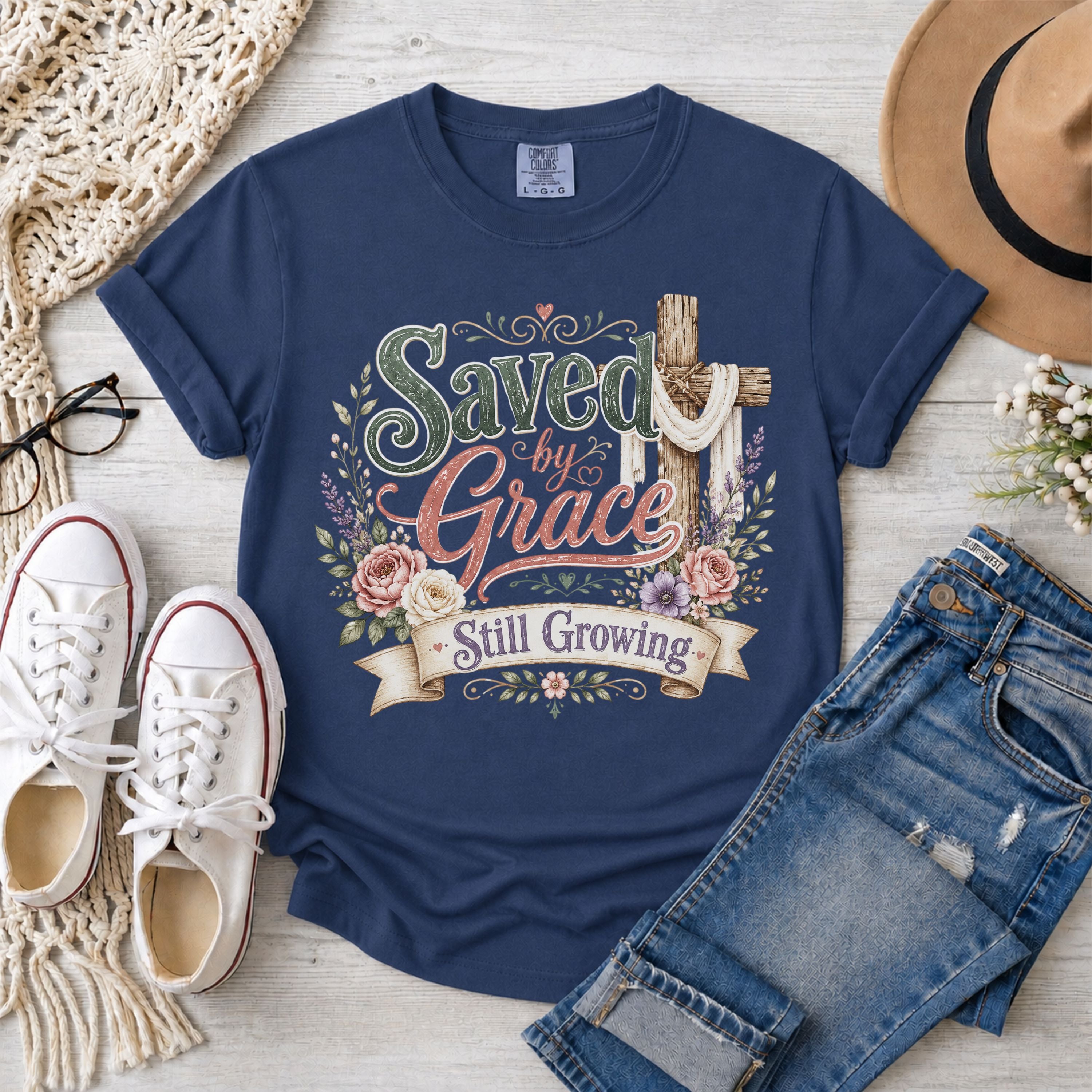Saved by Grace, Still Growing T-Shirt