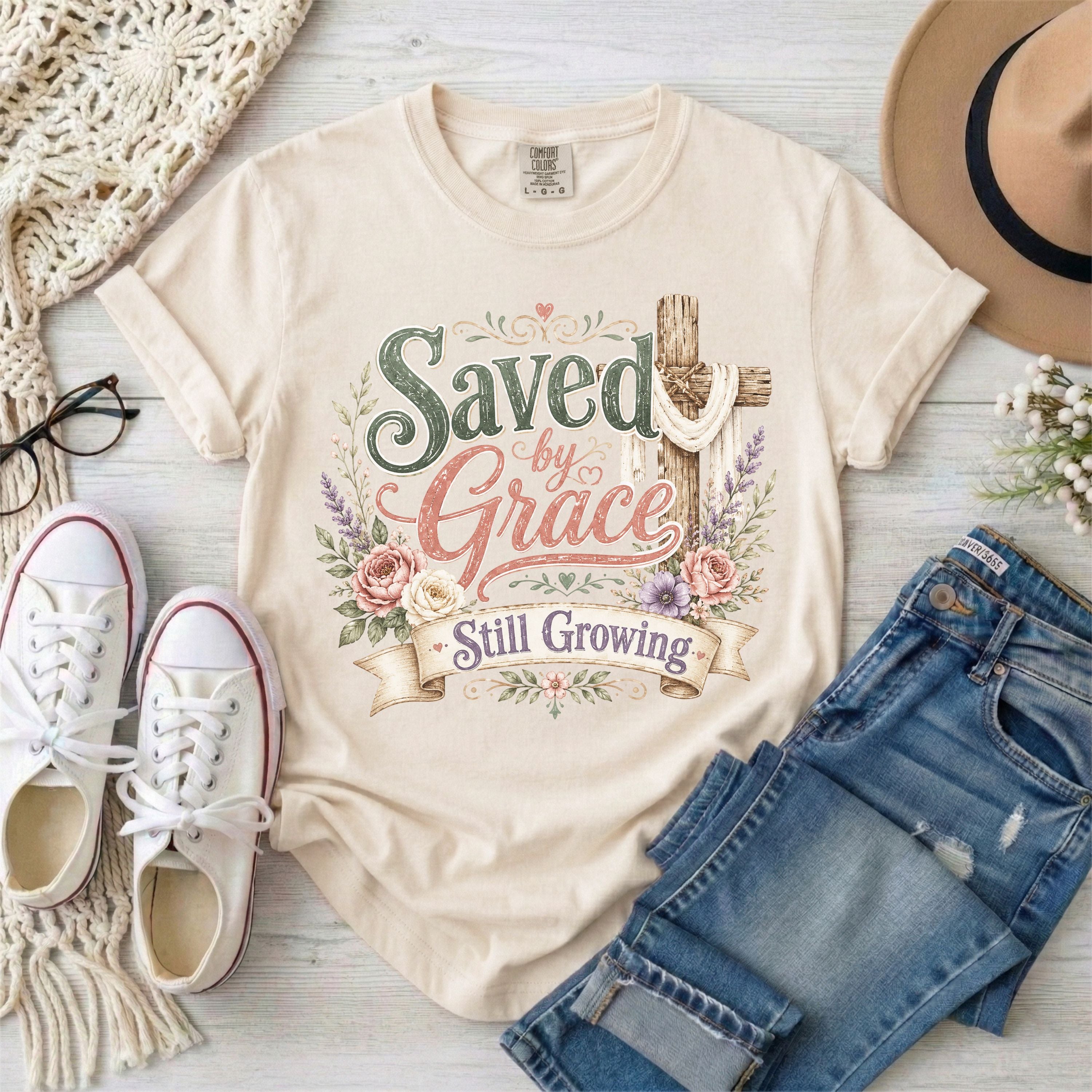 Saved by Grace, Still Growing T-Shirt